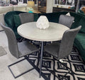 1.1m Round Dining Table + 4 Chairs