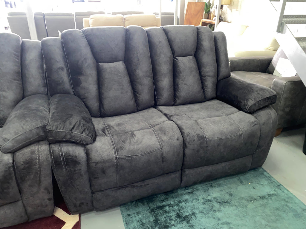 3+2 Grey Velvet - Electric Recliner Sofa Set