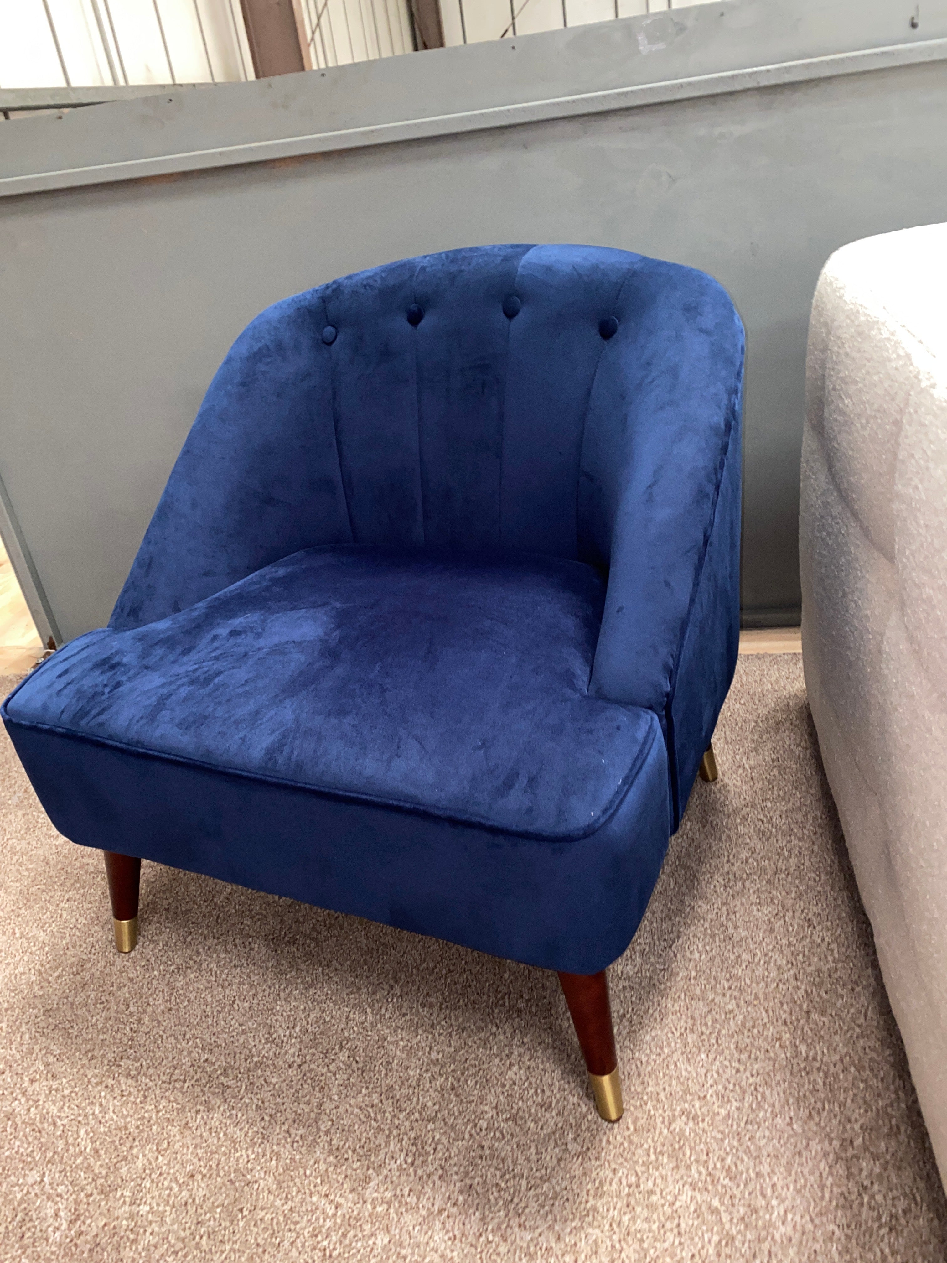 Blue Velvet Tub Chair