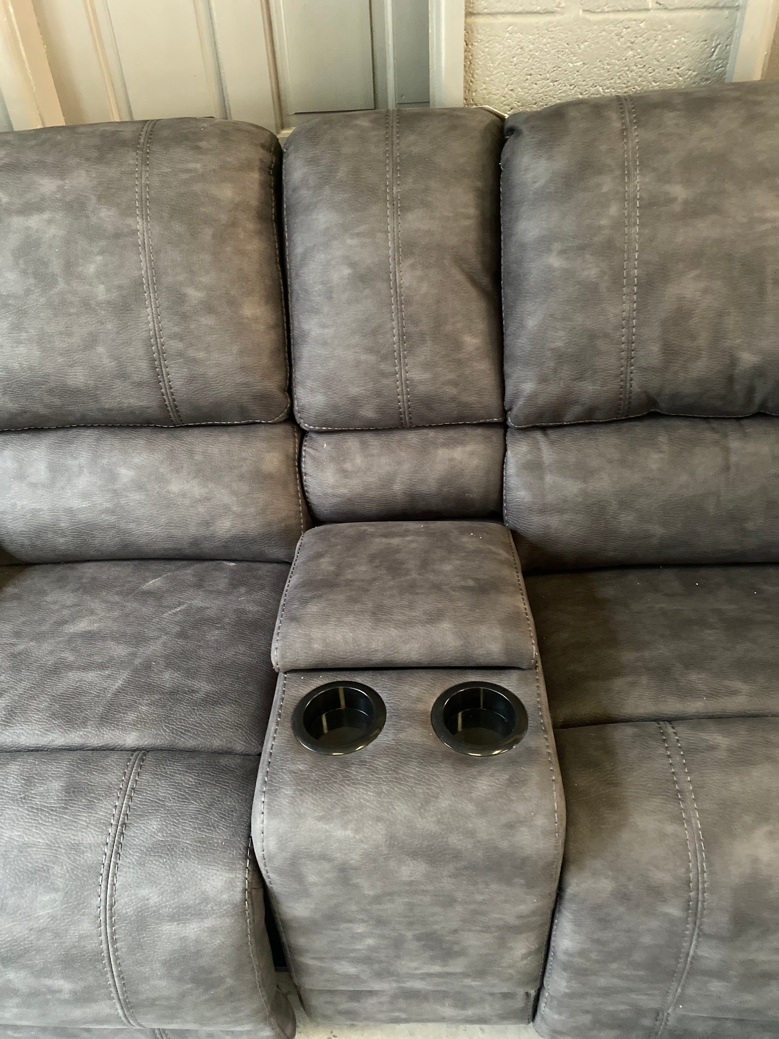 Grey Microfibre - Electric Recliner Corner Sofa