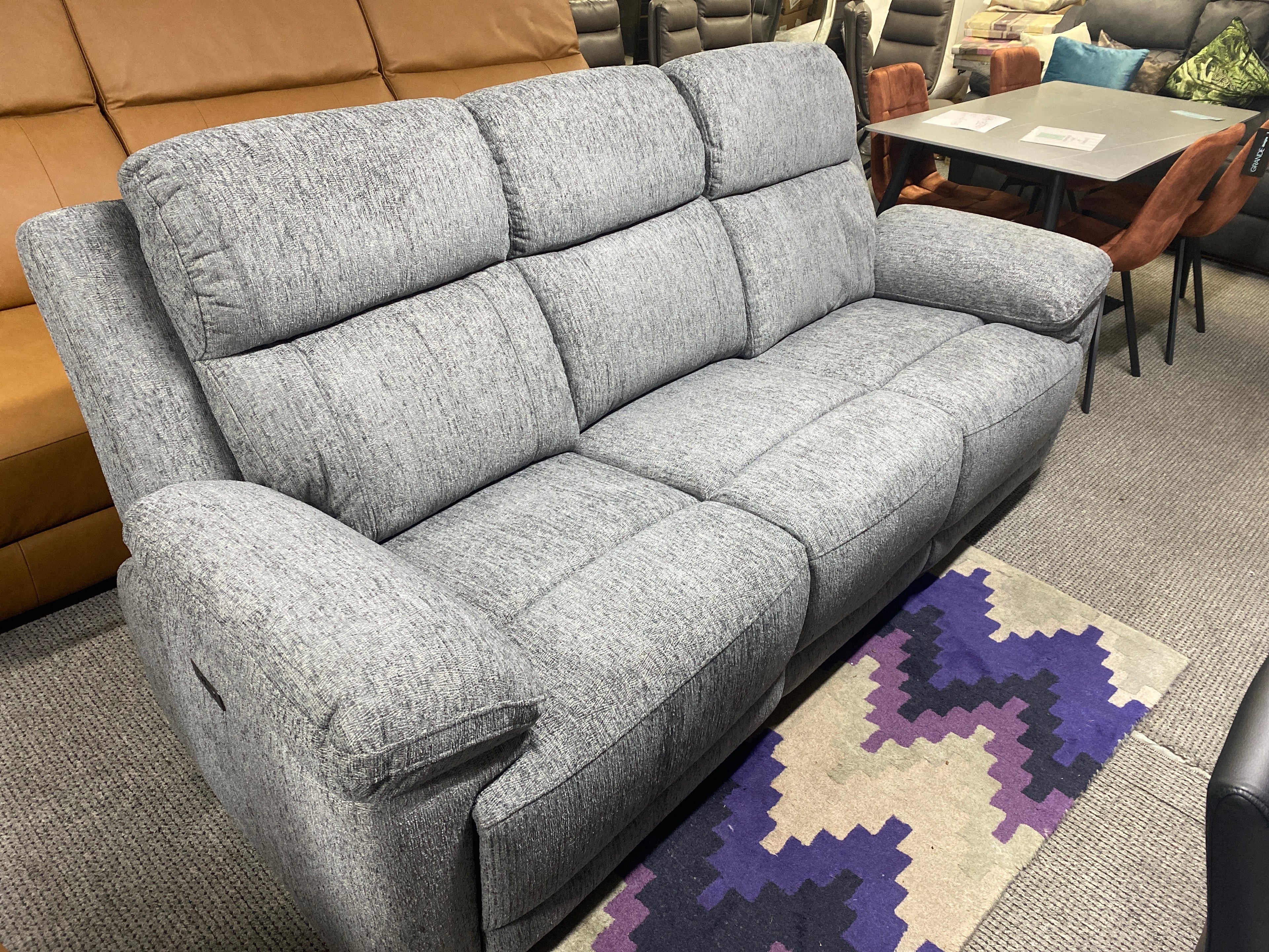 3+1+1 Grey Fabric - Electric Recliner Sofa Set