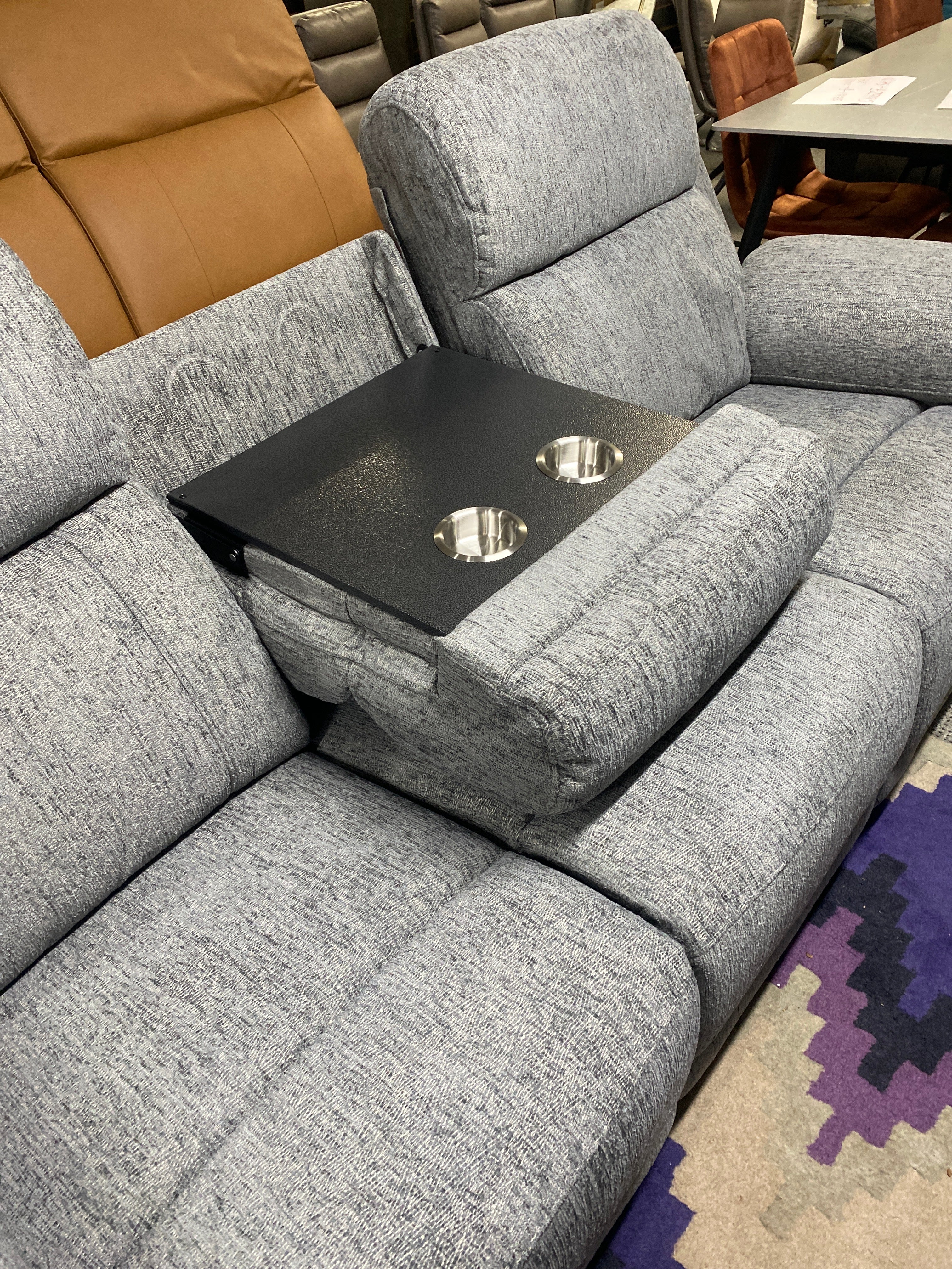 3+1+1 Grey Fabric - Electric Recliner Sofa Set