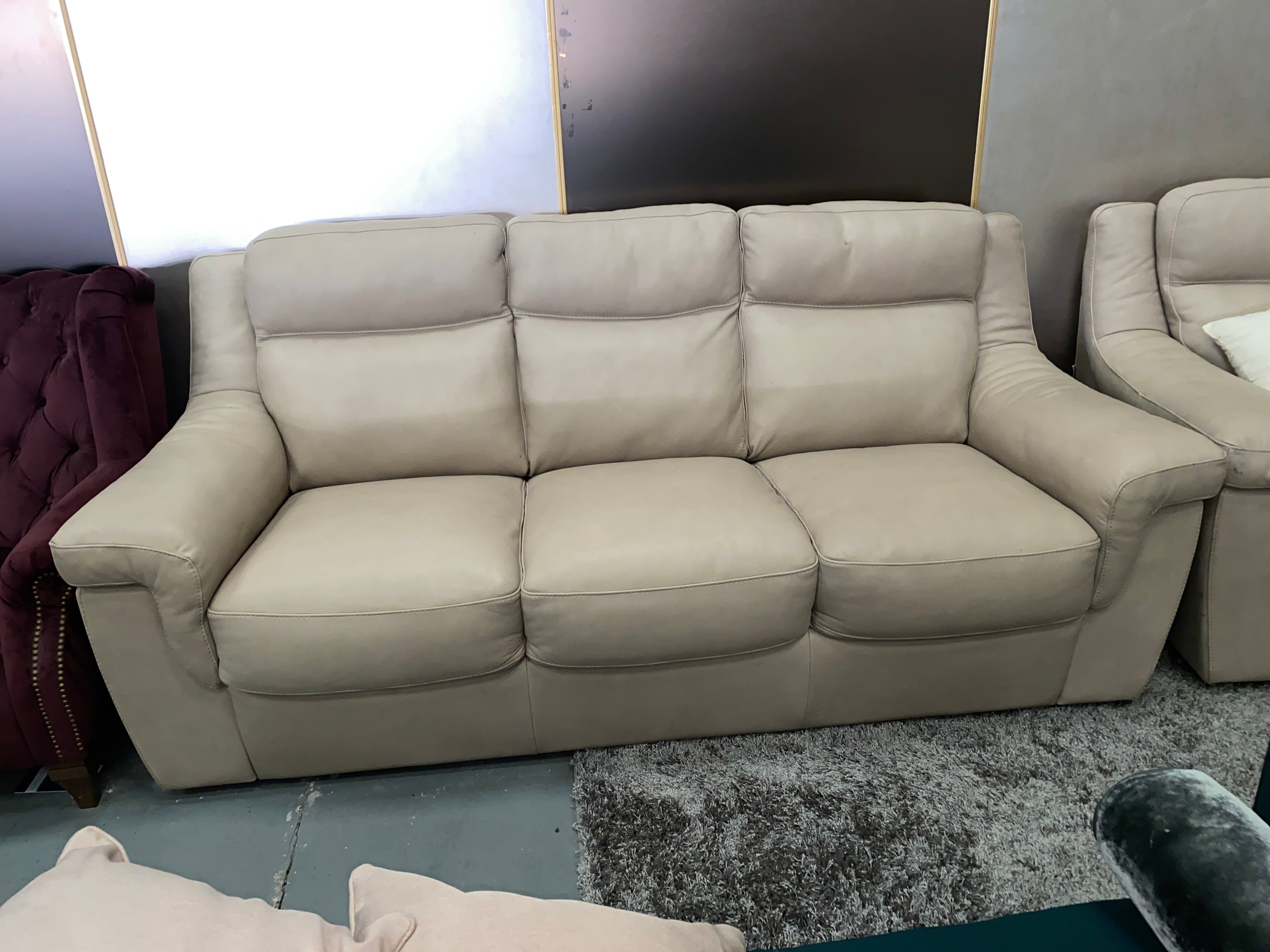3+1 Aniline Italian Leather Sofa Set