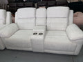 3+2 Cream Fabric - Electric Recliner Sofa Set