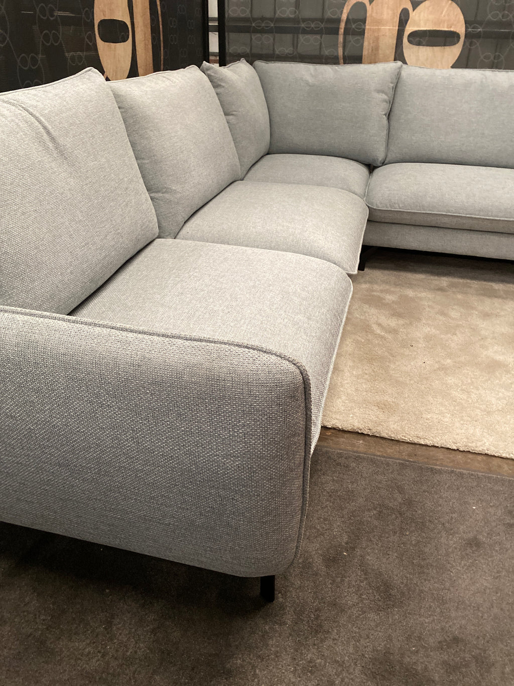 Grey Fabric Corner Sofa