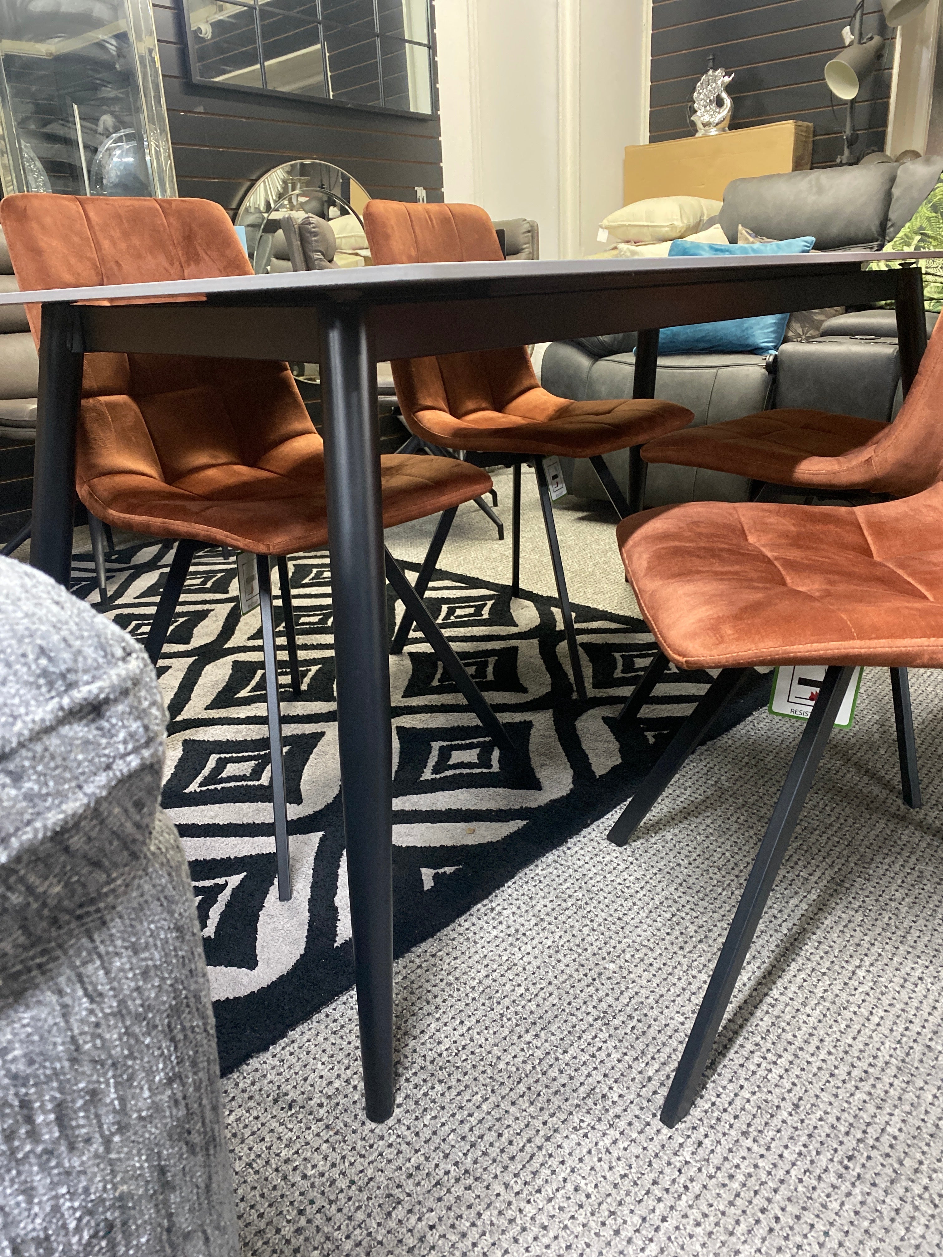 1.6m Ceramic Dining Table + 4 Chairs