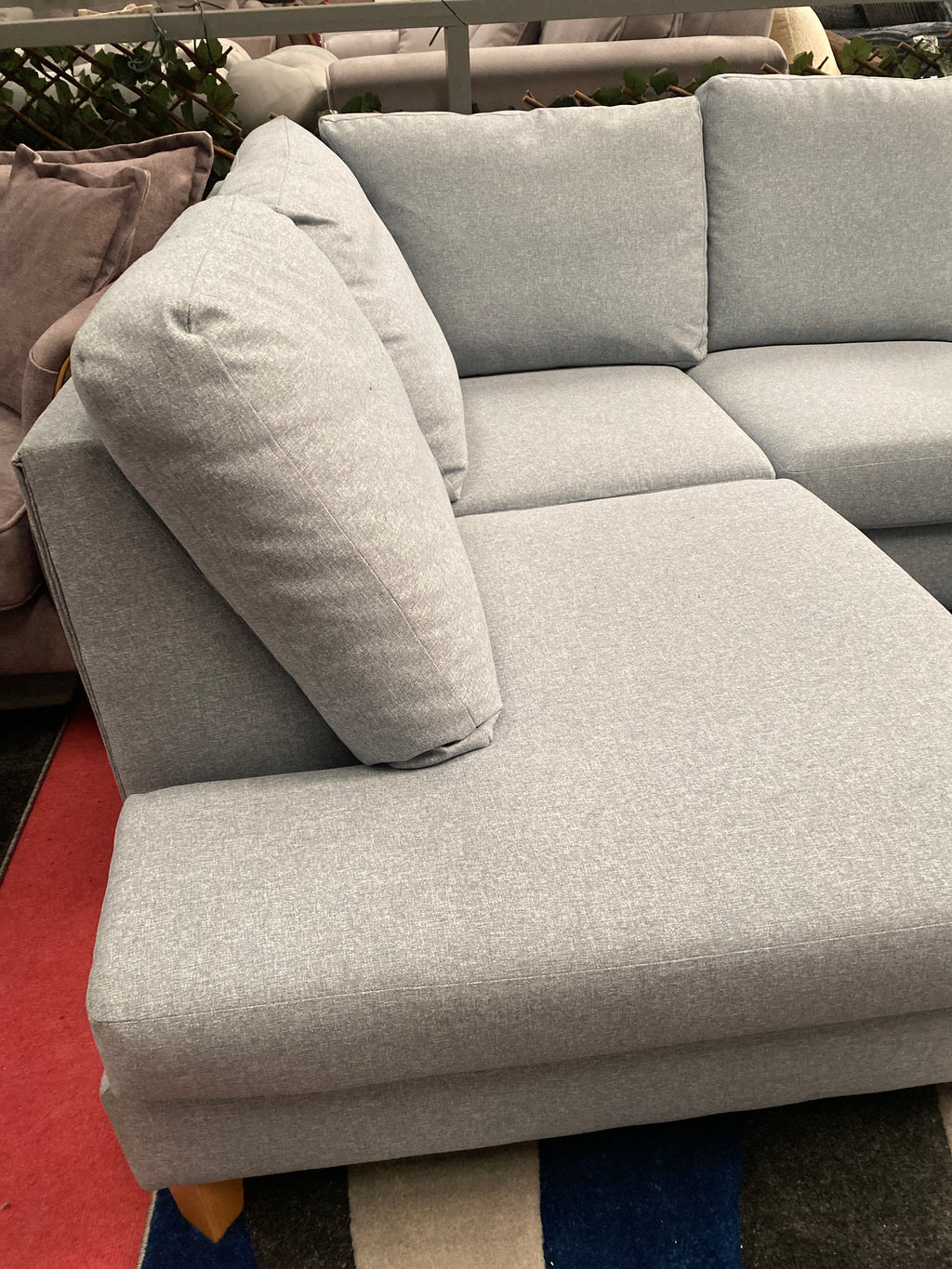 Blue Fabric Corner Sofa