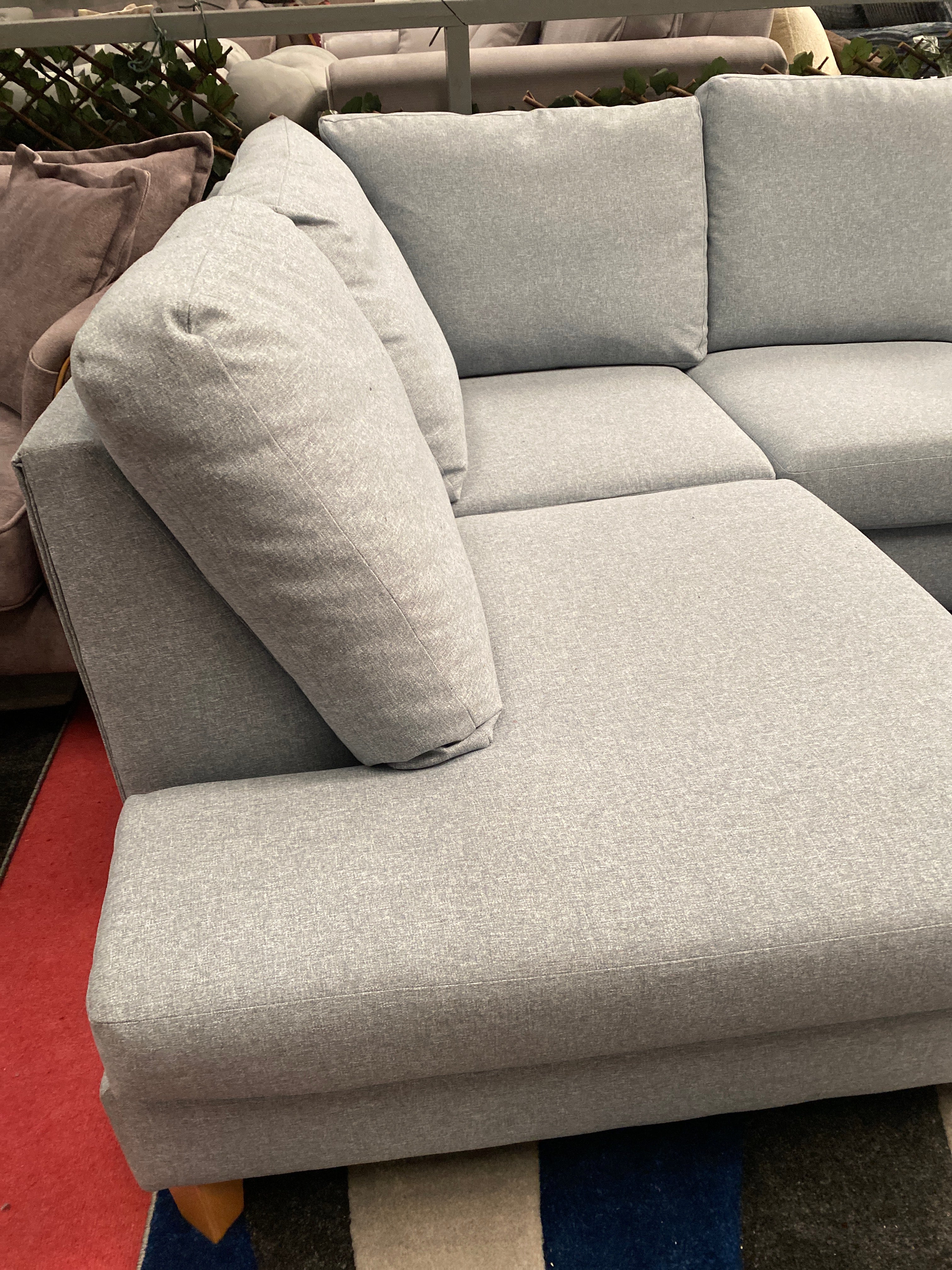 Blue Fabric Corner Sofa