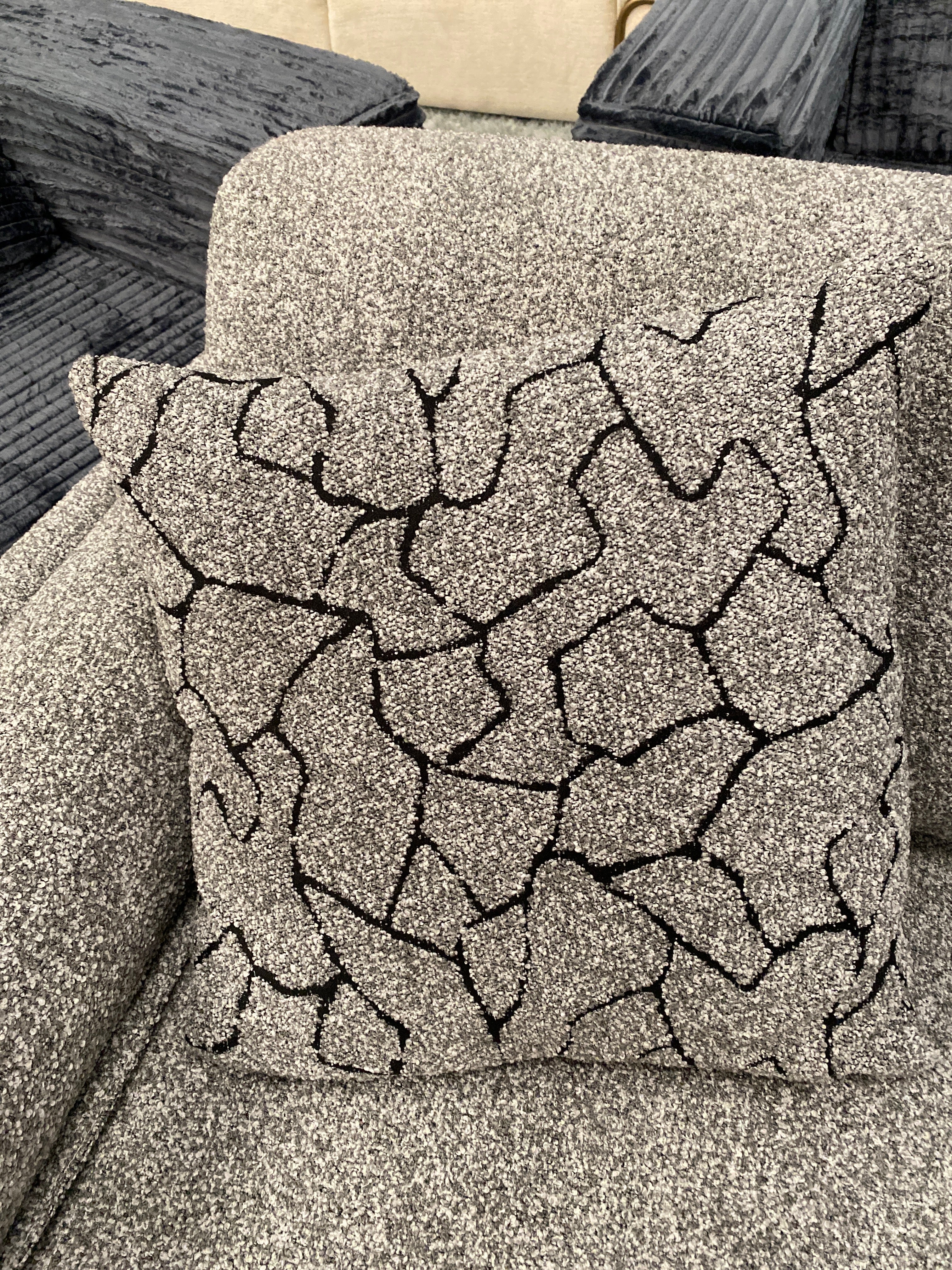 3+1 Grey Fabric Sofa Set - With Adjustable Backs