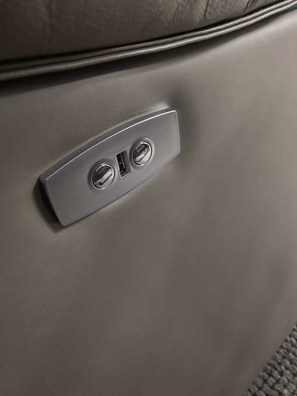 3+2 Grey Leather Electric Recliner Sofa Set (With USB Charging Ports)