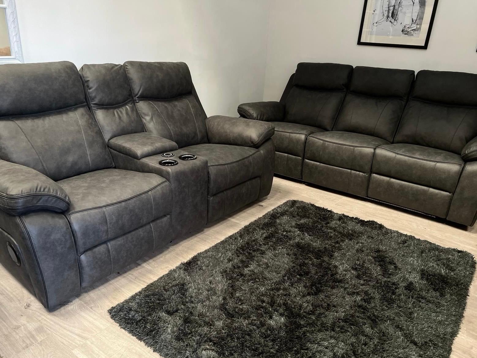 3+2 Music Sofa Set - Electric Recliner (With Lights + Speakers + Charging Ports etc.)