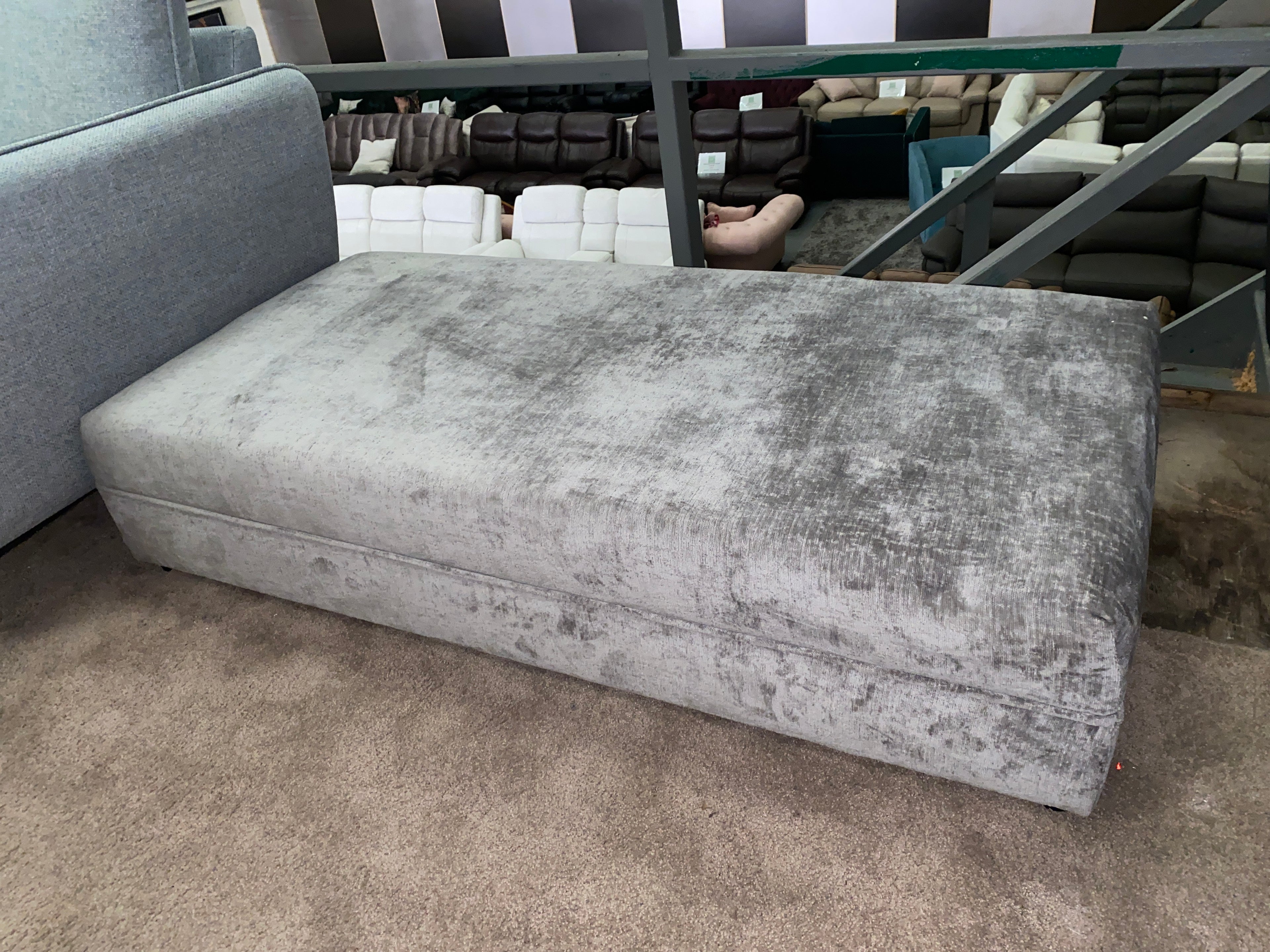 Grey Fabric Footstool