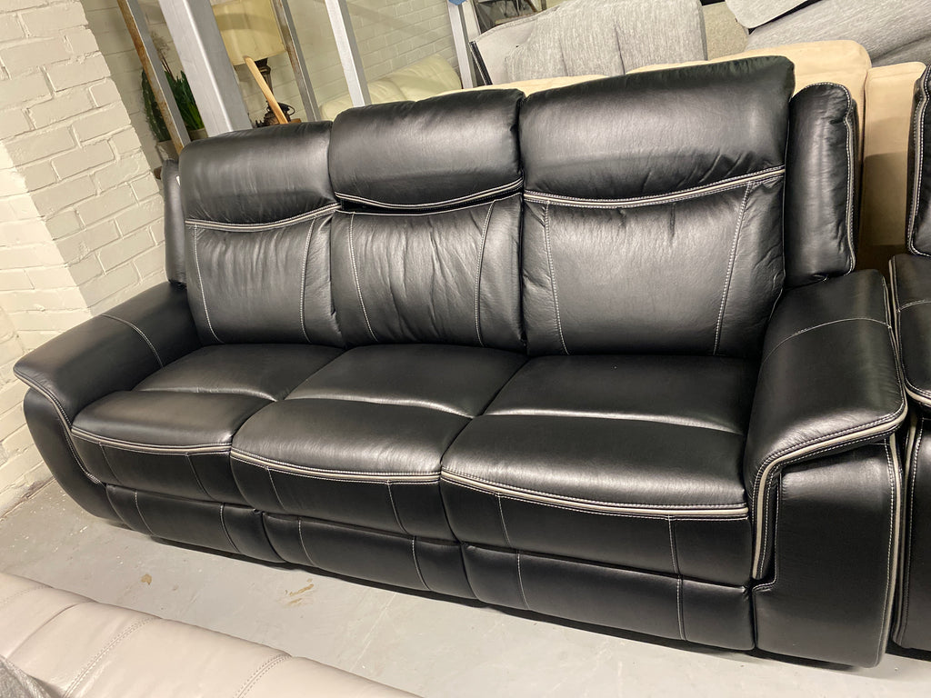 3+2 Black Leather - Electric Recliner Sofa Set - With Music Speakers + LED Lights etc.
