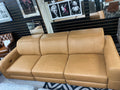 Tan Aniline Leather 4 Seater Sofa - Electric Recliner (With USB Charging Ports)