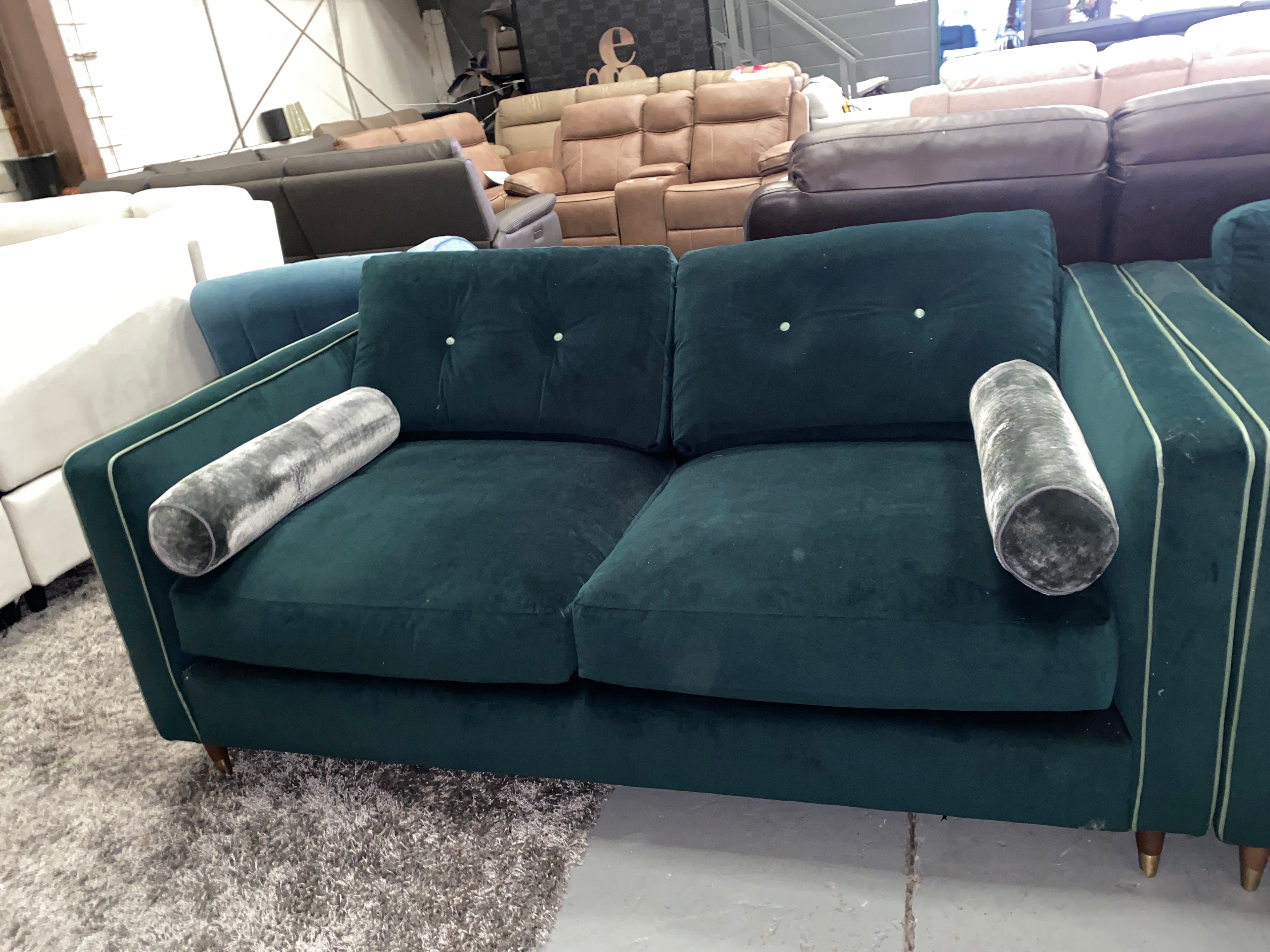 2+1 Green Velvet Sofa Set