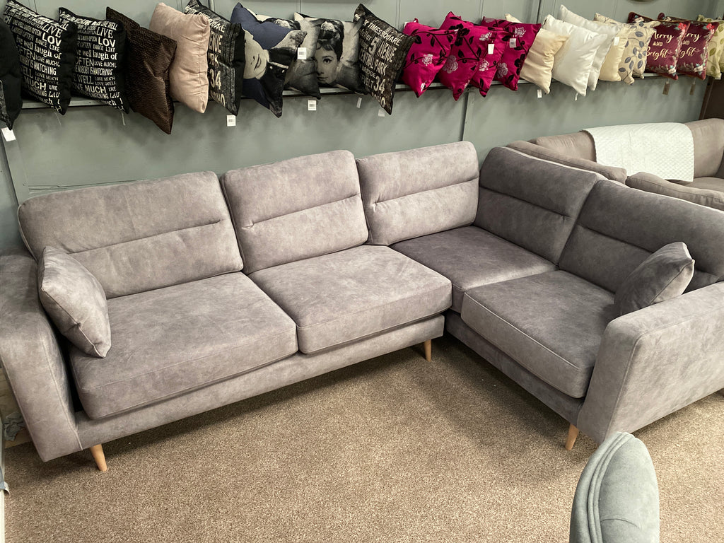 Grey Fabric Corner Sofa