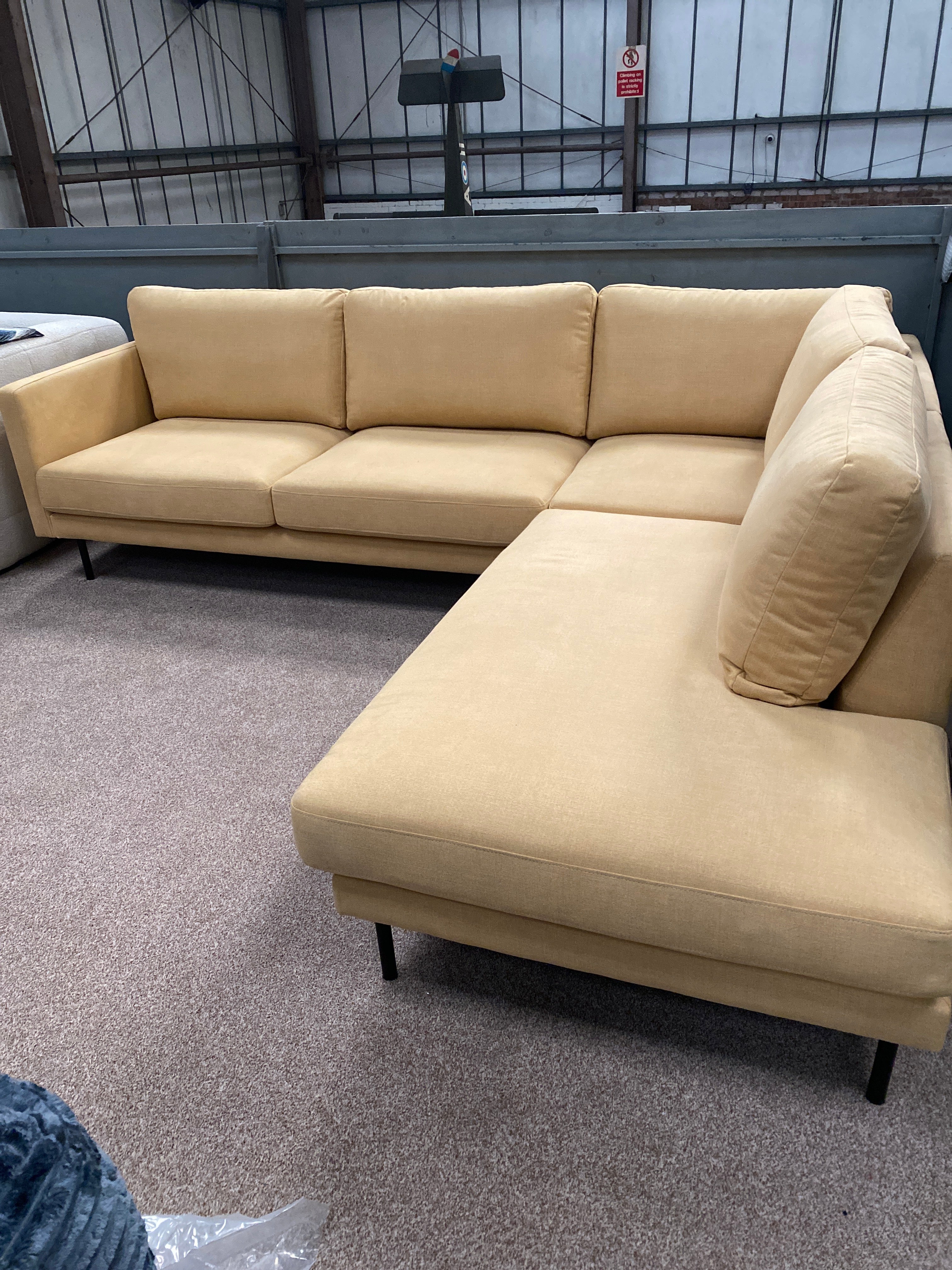 Yellow Fabric Corner Sofa