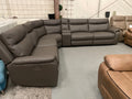 Grey Leather - Electric Recliner Corner Sofa