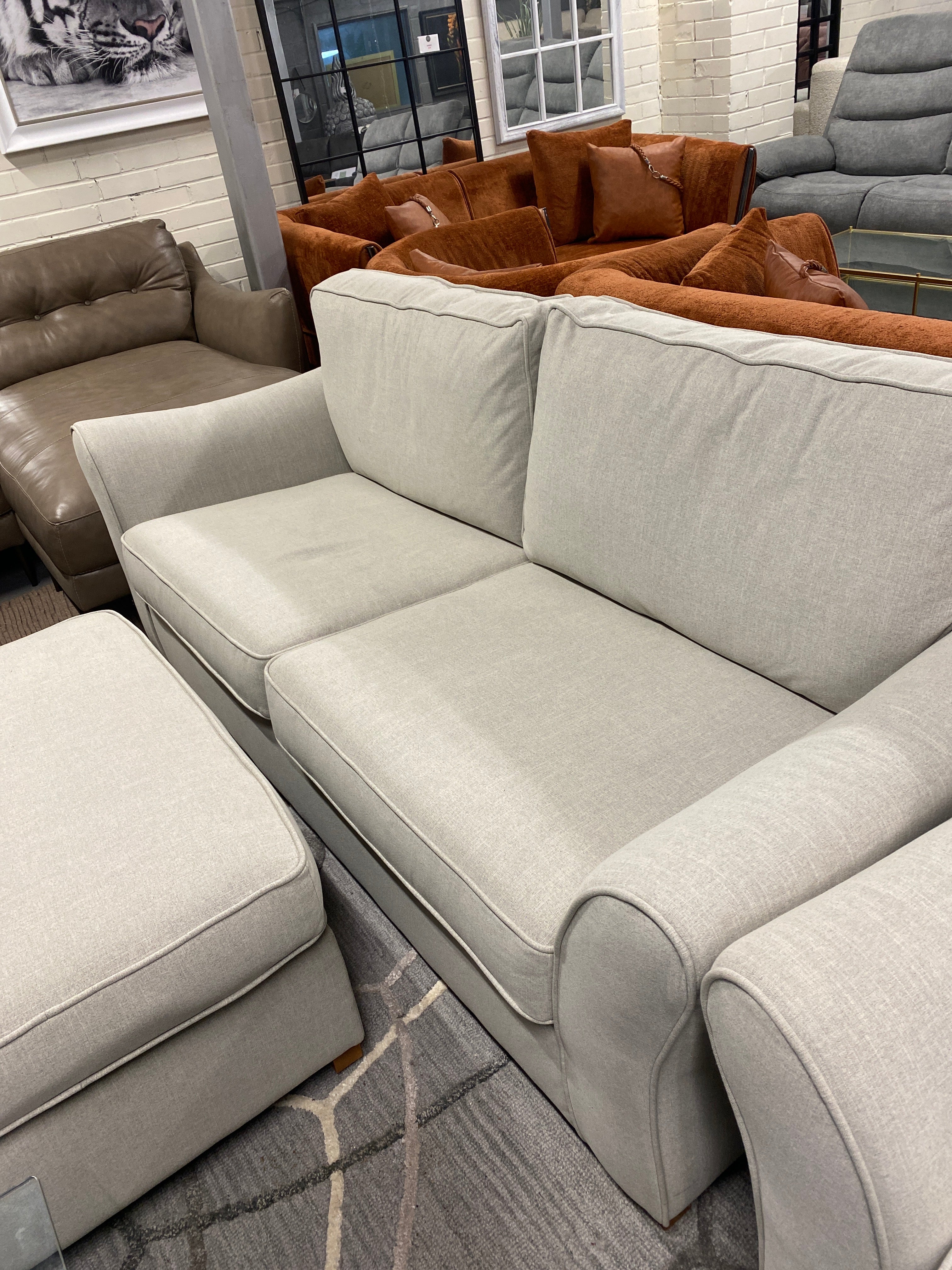 3 + 1 + Stool Fabric Sofa Set