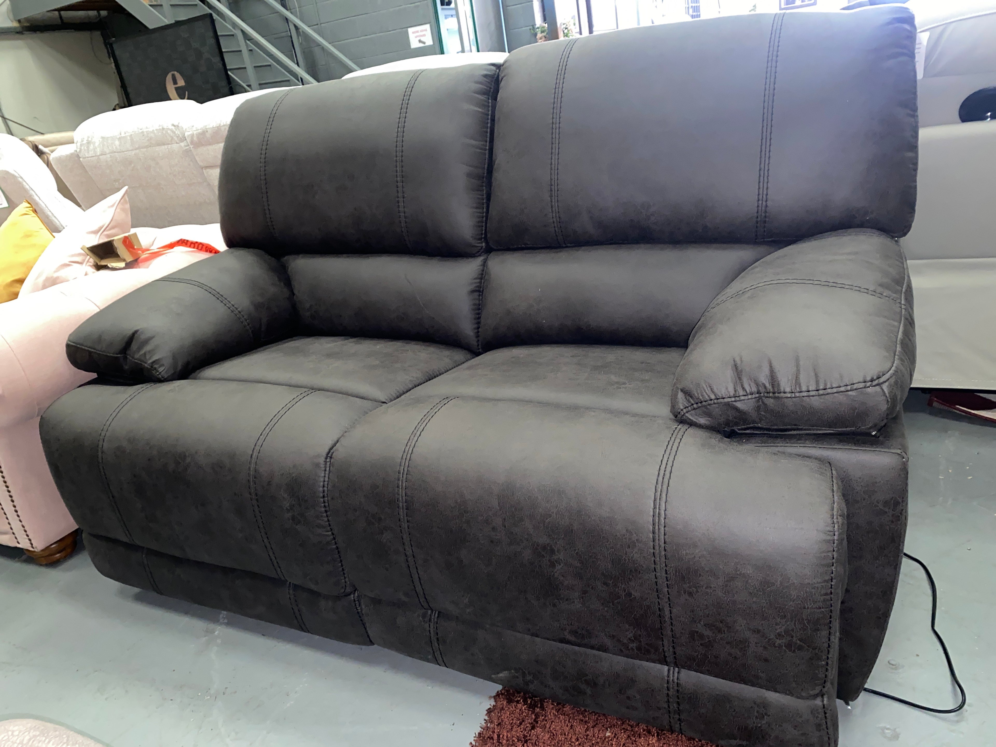 3+2 Black Fabric - Electric Recliner Sofa Set