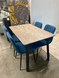 1.2m Wooden Dining Table + 4 Chairs