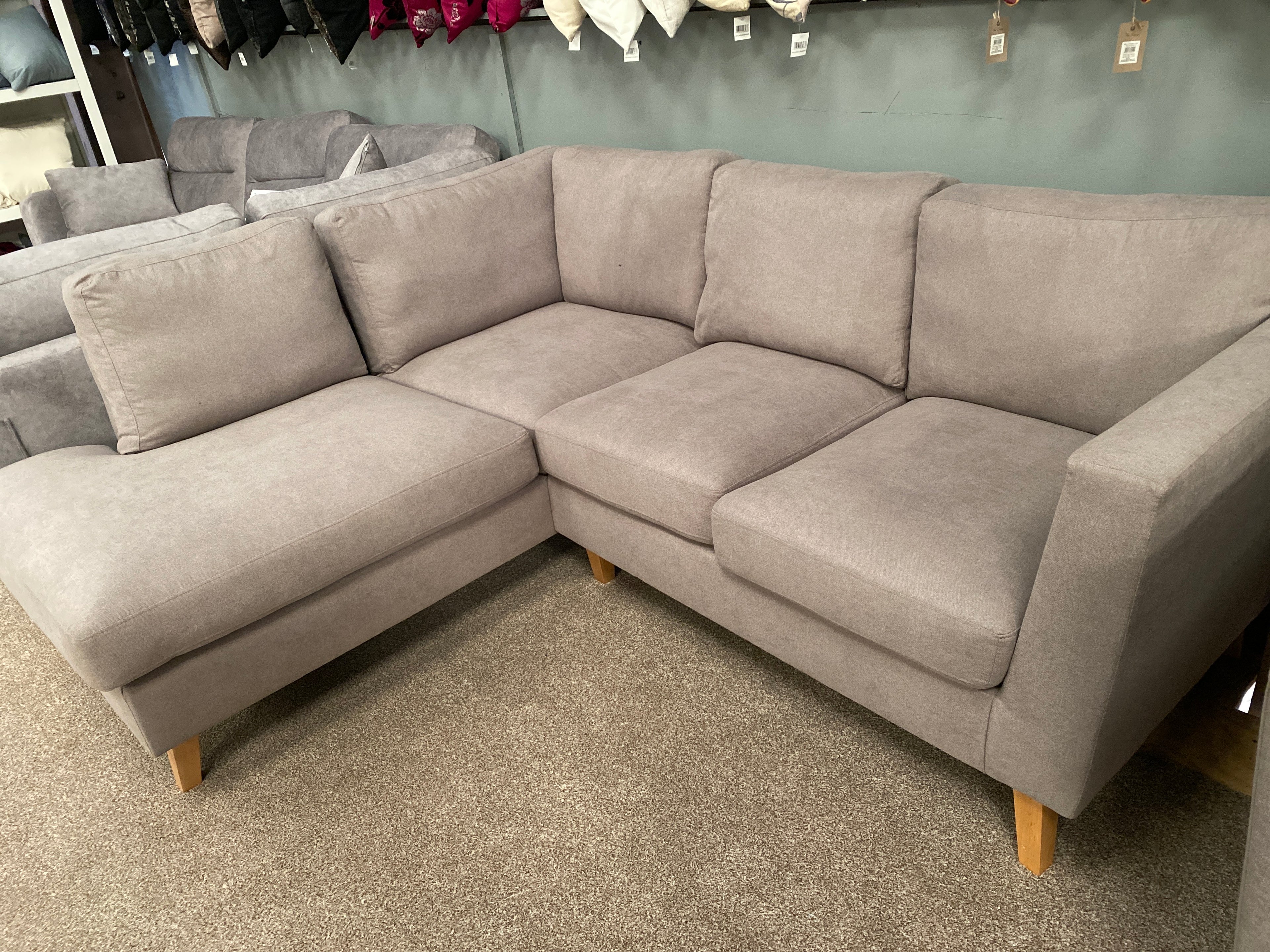 Grey Fabric Corner Sofa