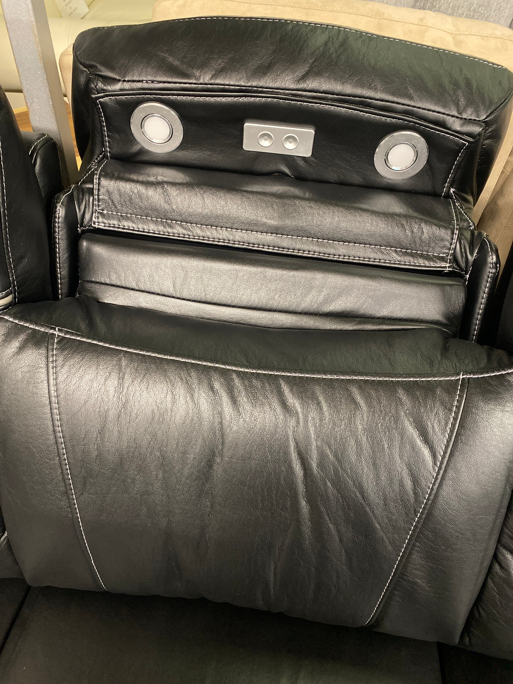 3+2 Black Leather - Electric Recliner Sofa Set - With Music Speakers + LED Lights etc.