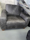 Grey Aniline Leather Armchair