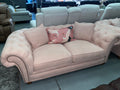 3+3 Pink Fabric Chesterfield Sofa Set