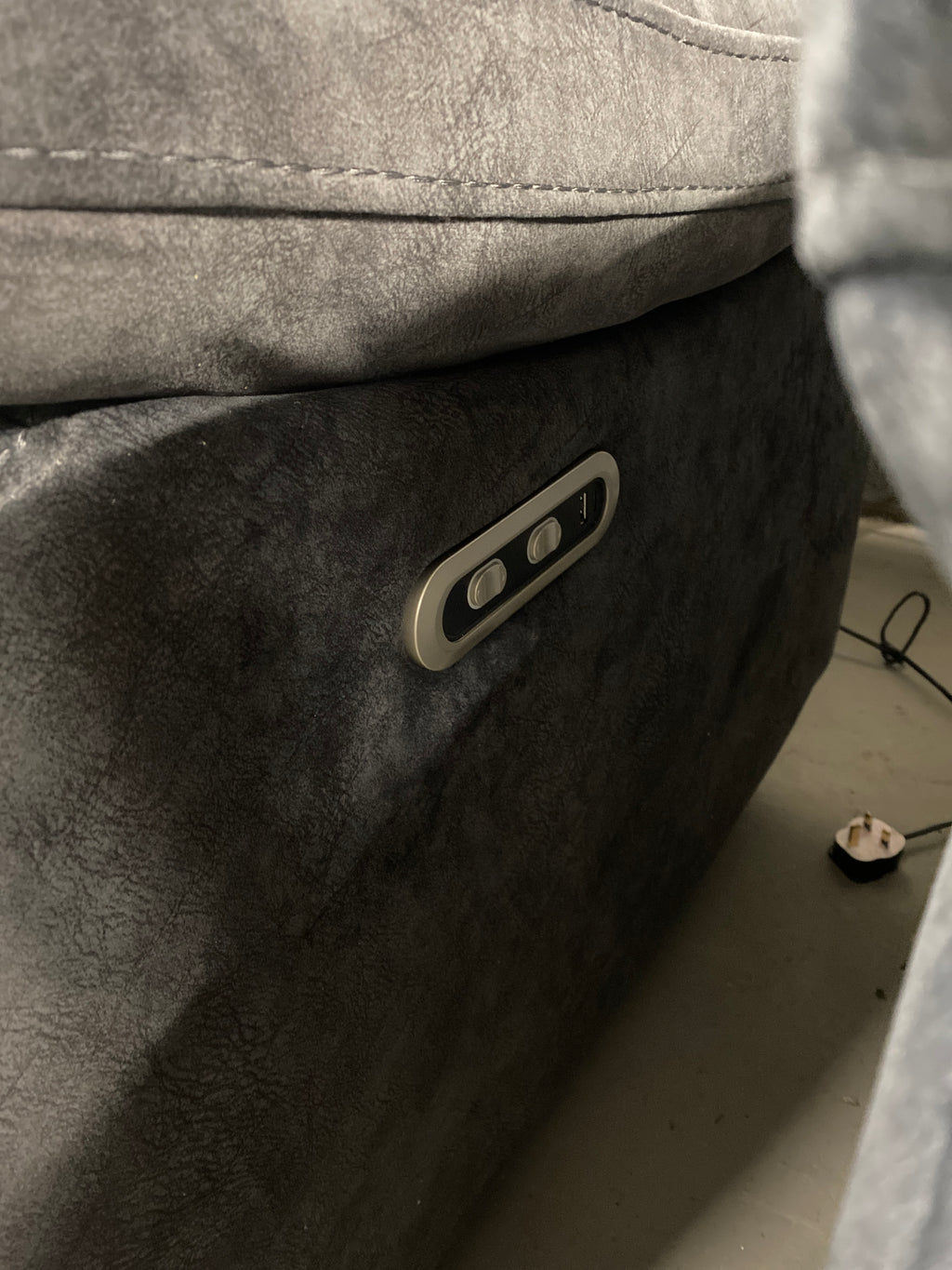 Grey Fabric Electric Recliner Armchair