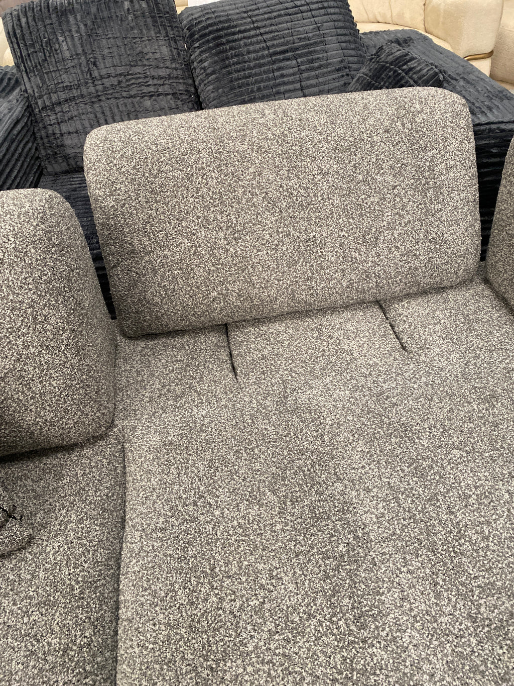 3+1 Grey Fabric Sofa Set - With Adjustable Backs