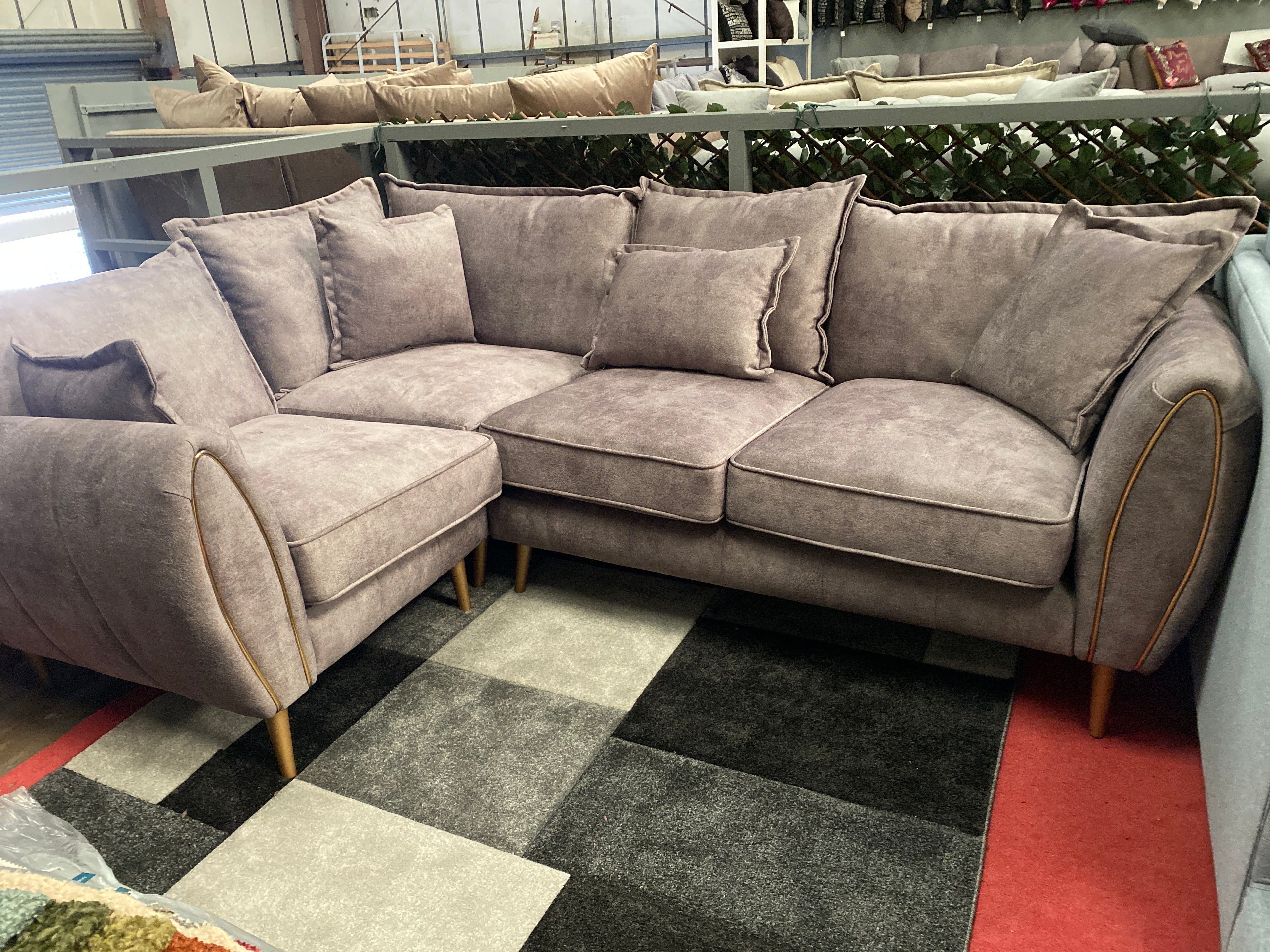 Grey Fabric Corner Sofa
