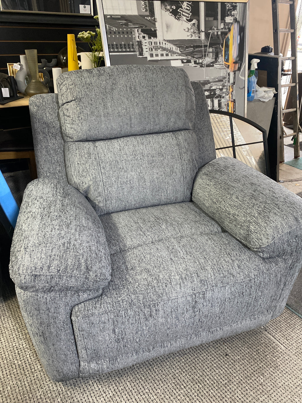 3+1+1 Grey Fabric - Electric Recliner Sofa Set