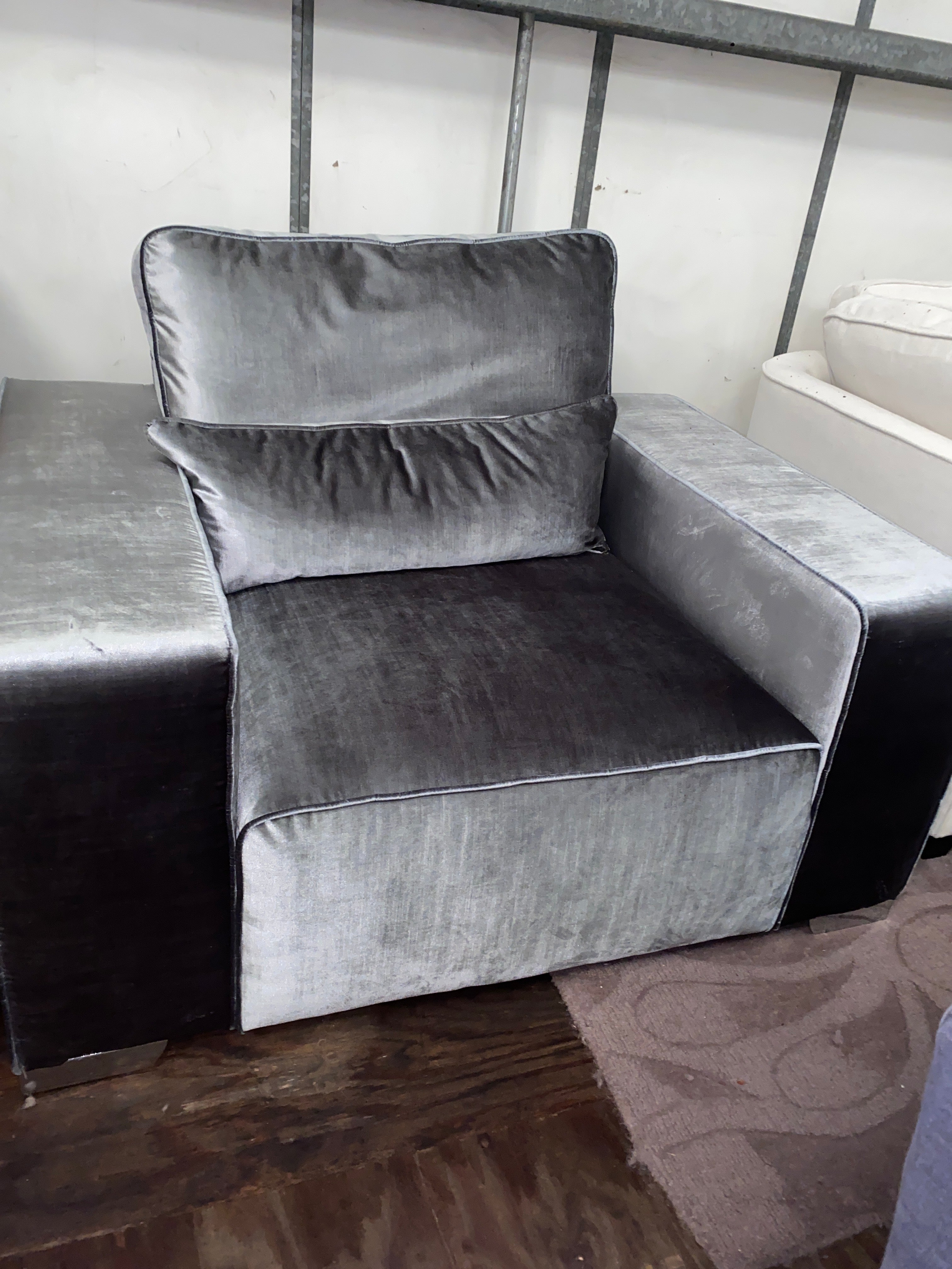 Grey Fabric Armchair