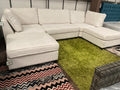White Fabric U-Shape Sofa