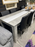 1.4m Grey Wooden Dining Table + 4 Chairs