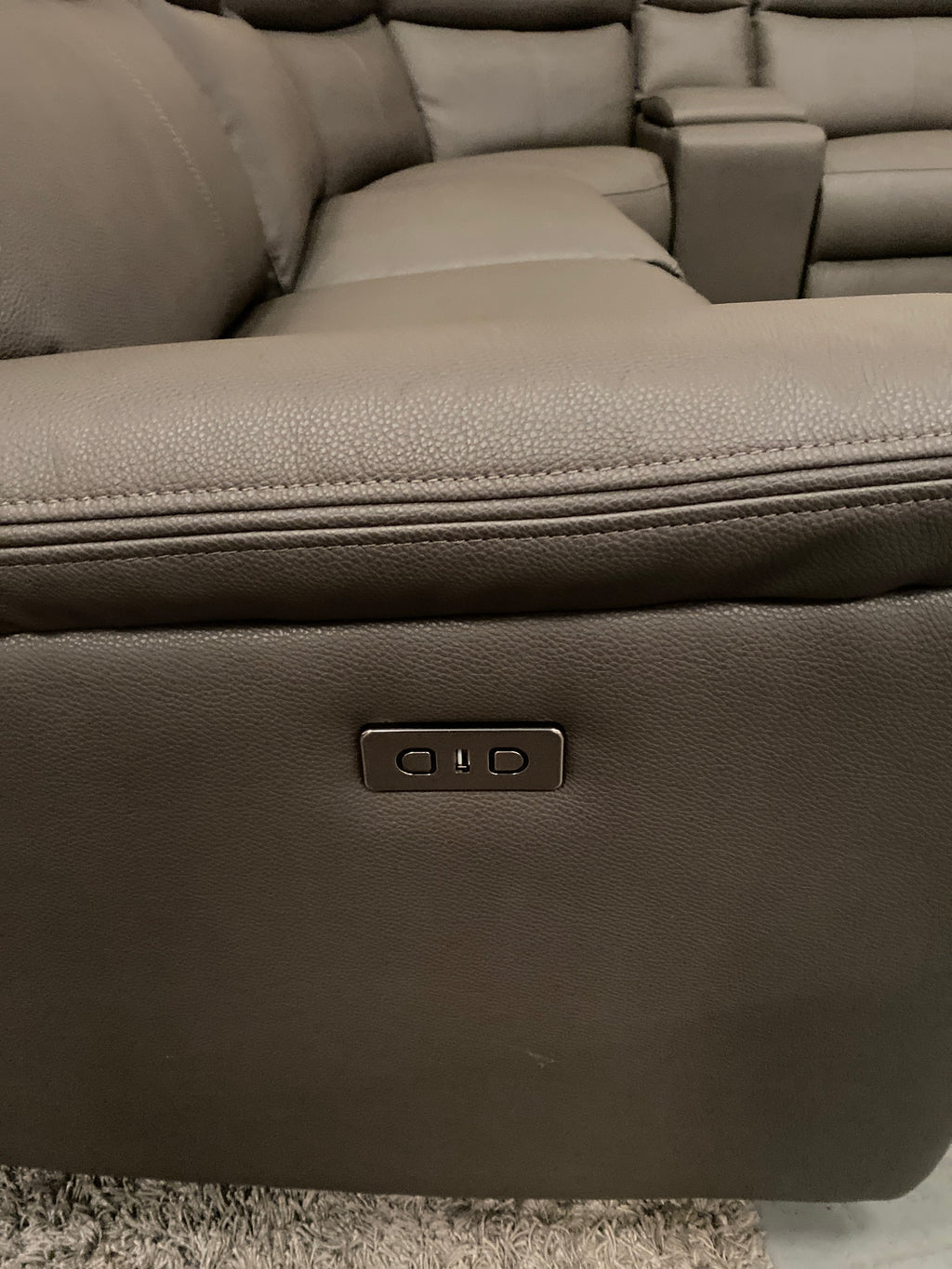 Grey Leather - Electric Recliner Corner Sofa