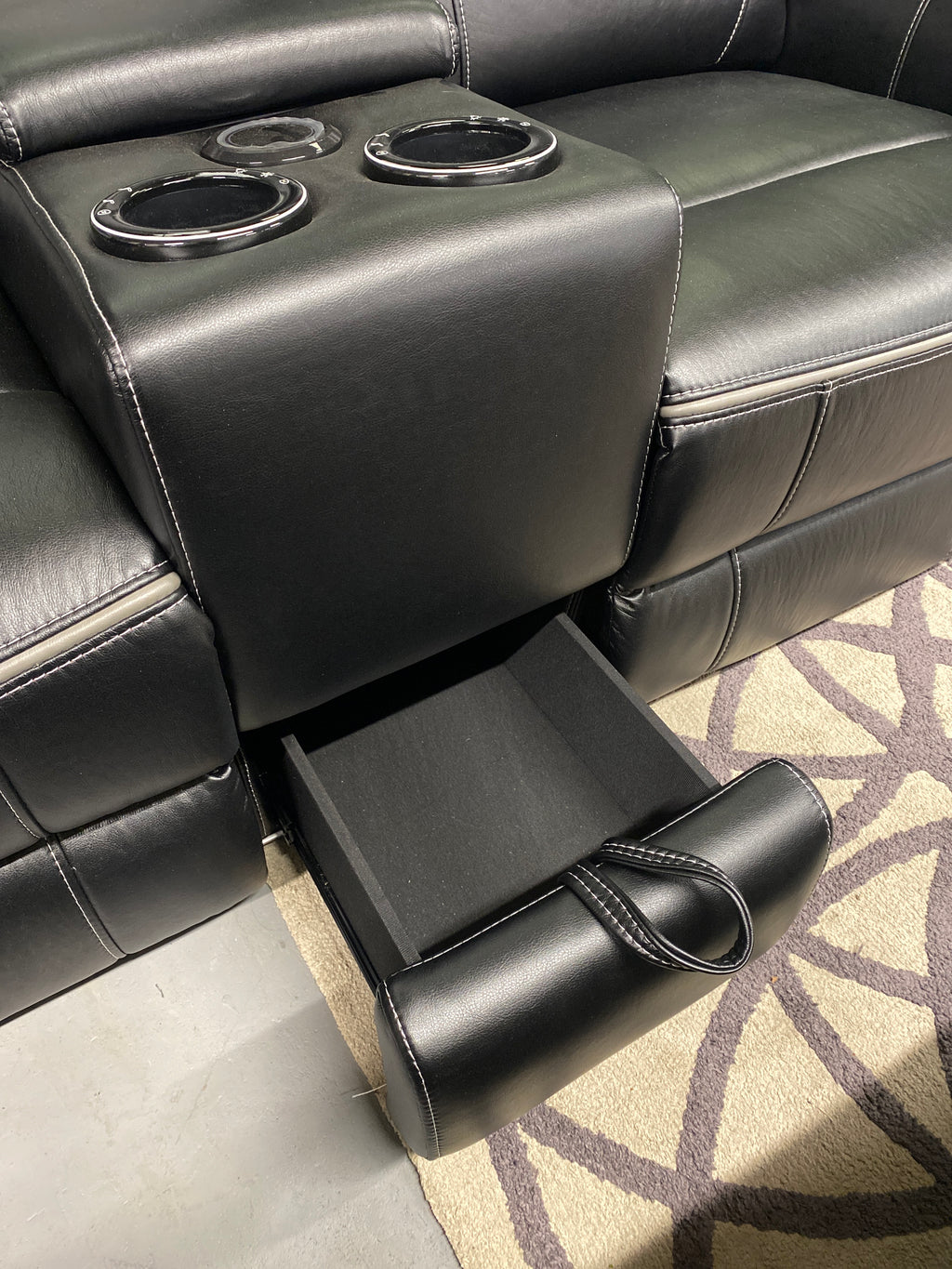 3+2 Black Leather - Electric Recliner Sofa Set - With Music Speakers + LED Lights etc.