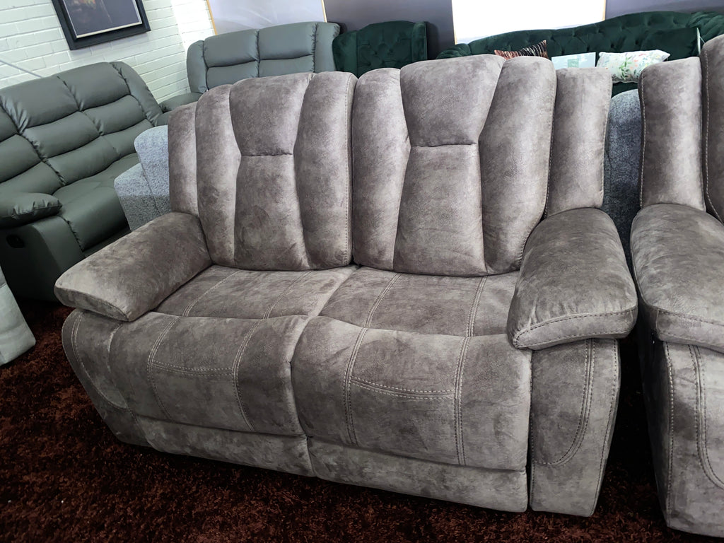 3+2 Brown Velvet - Electric Recliner Sofa Set