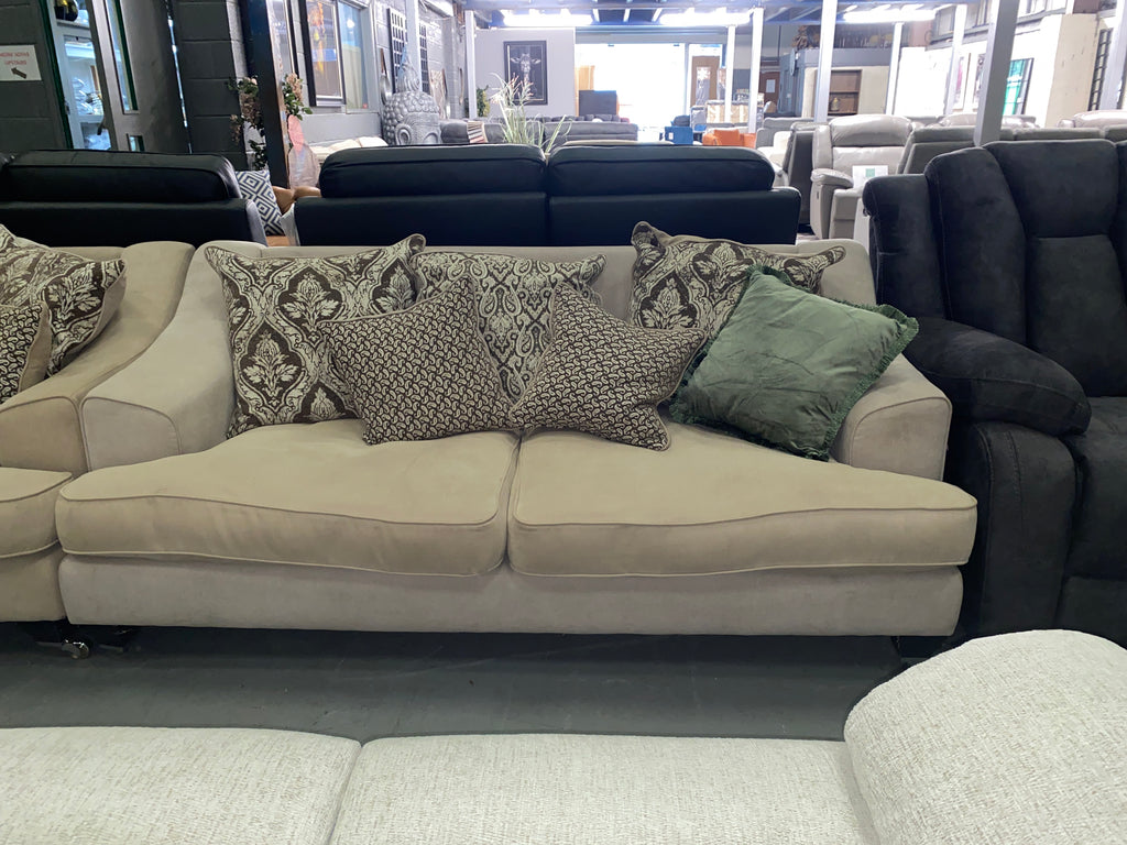 3+2 Beige Fabric Scatter Back Sofa Set