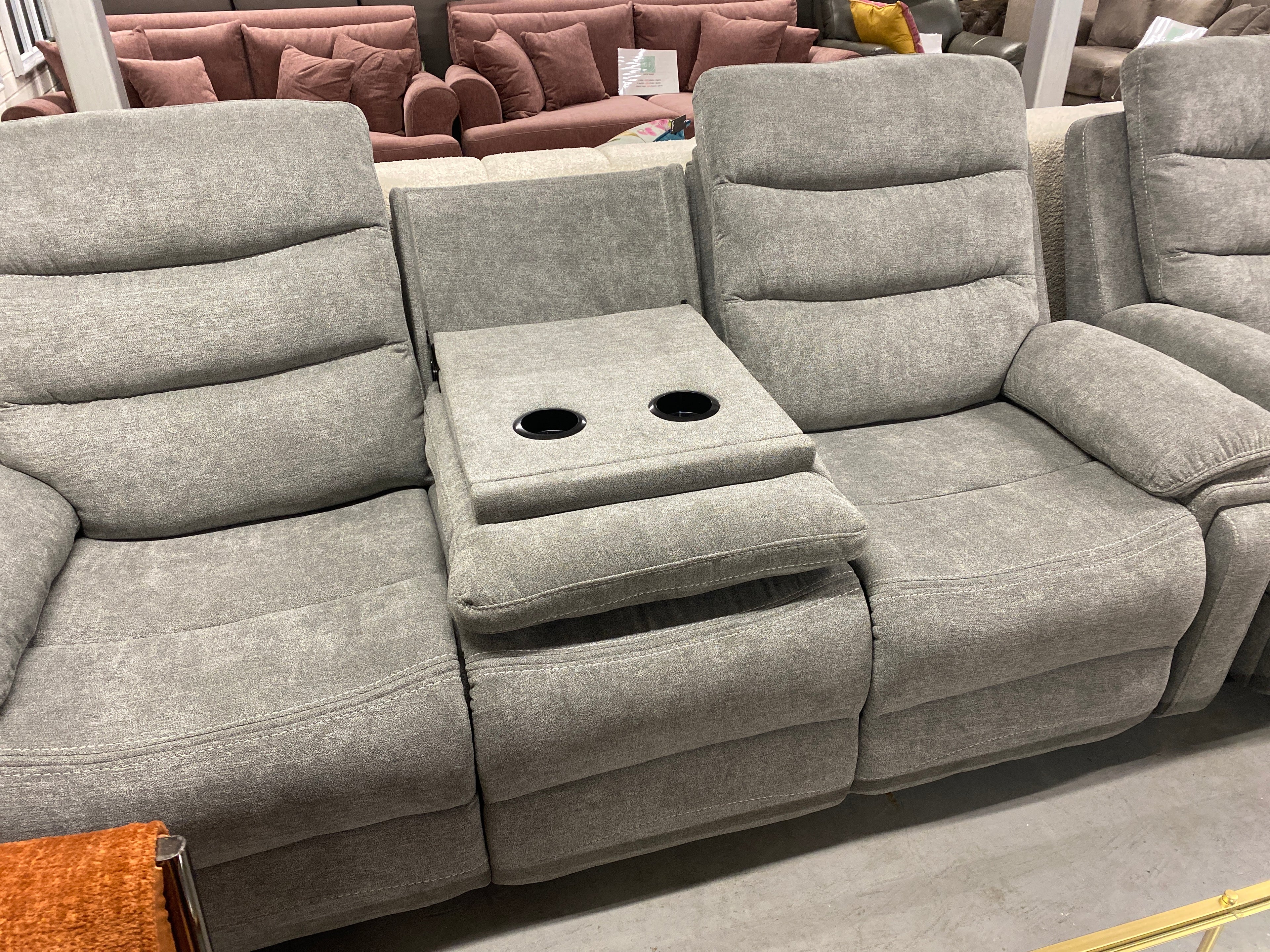 3+2 Grey Fabric - Electric Recliner Sofa Set