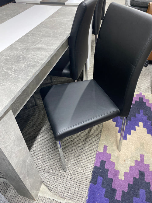 1.4m Grey Wooden Dining Table + 4 Chairs