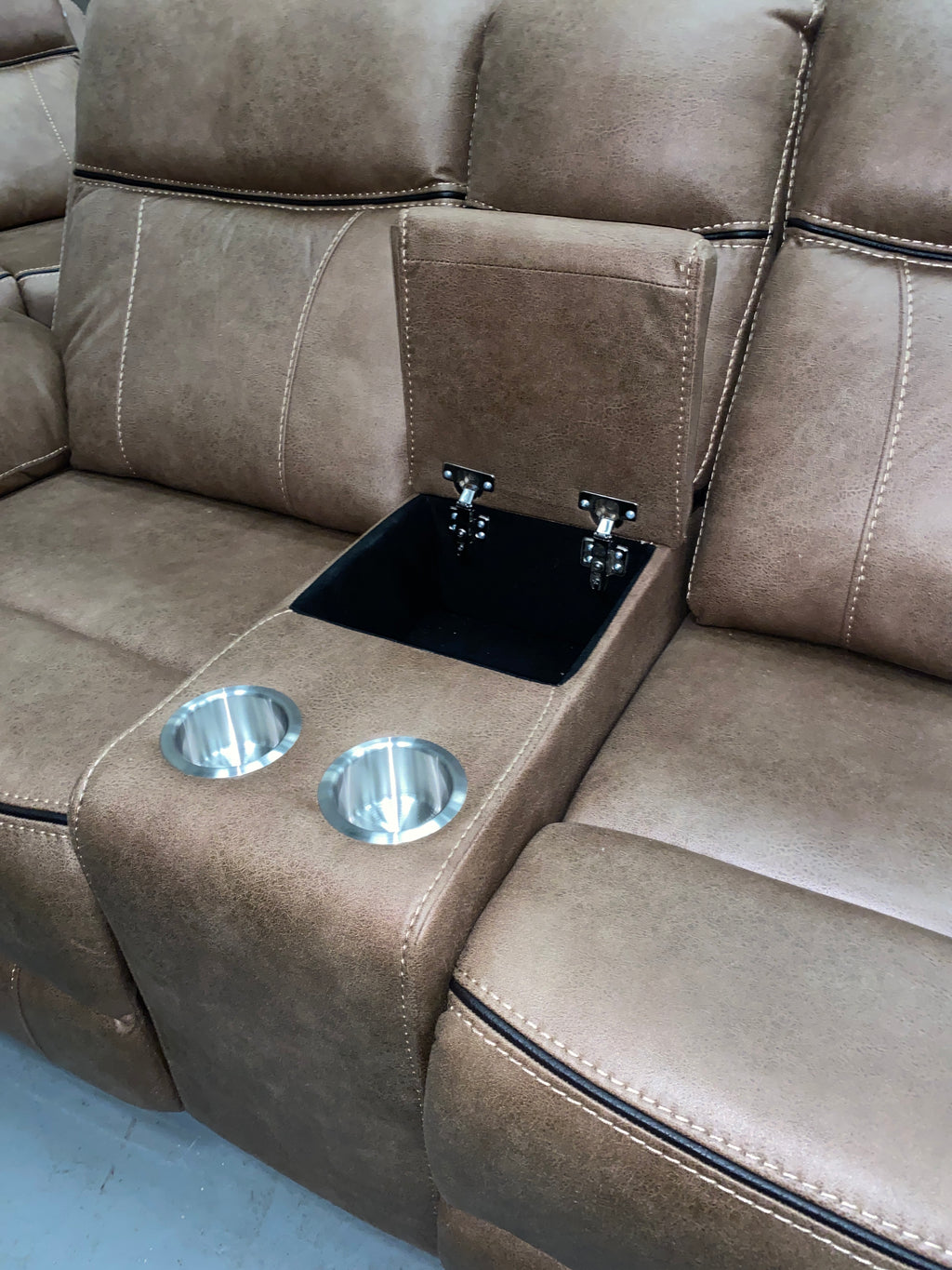 3+2 Brown Fabric - Manual Recliner Sofa Set