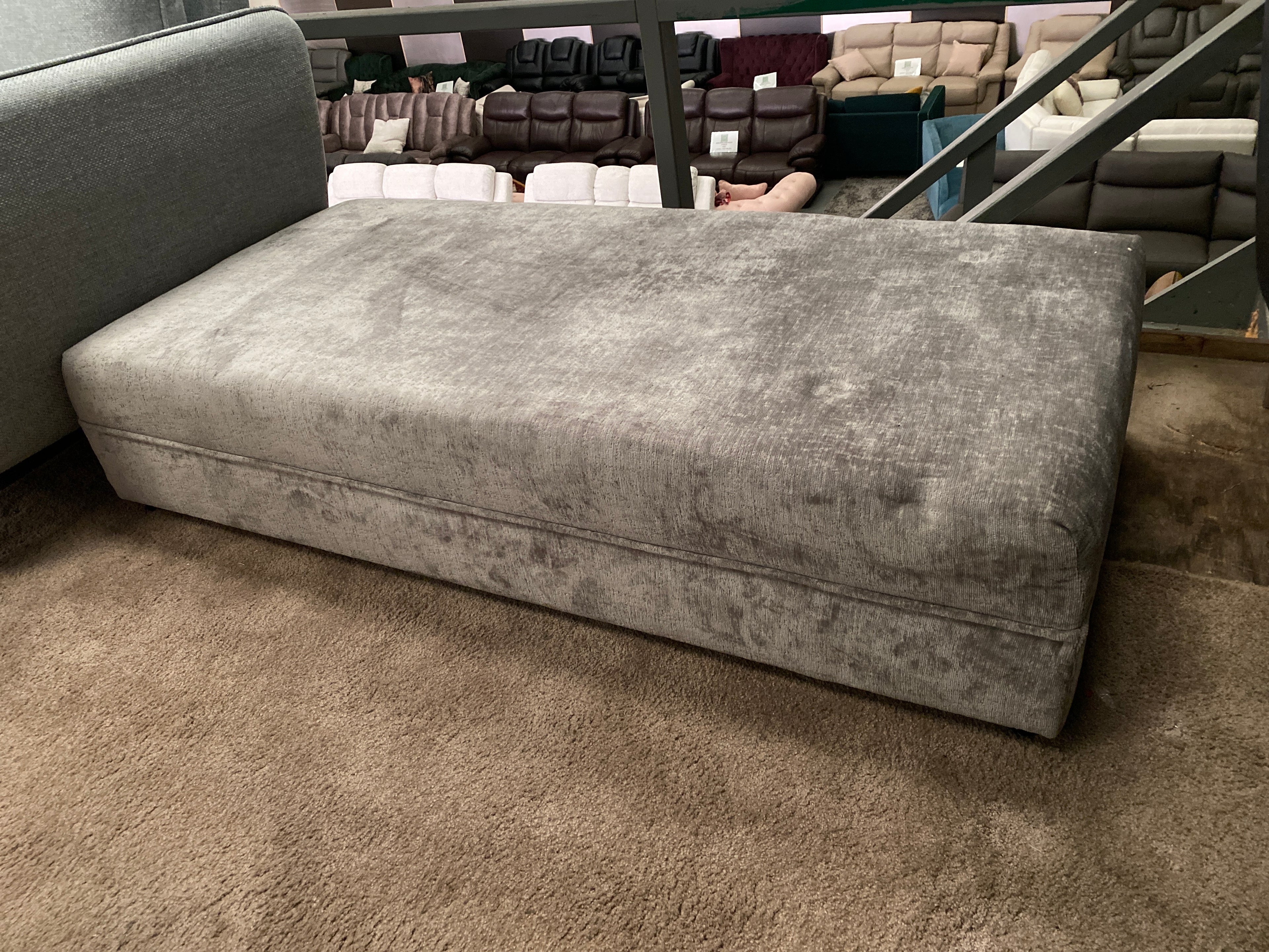 Grey Fabric Footstool