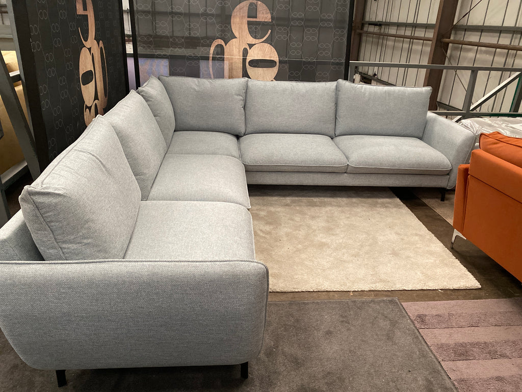 Grey Fabric Corner Sofa