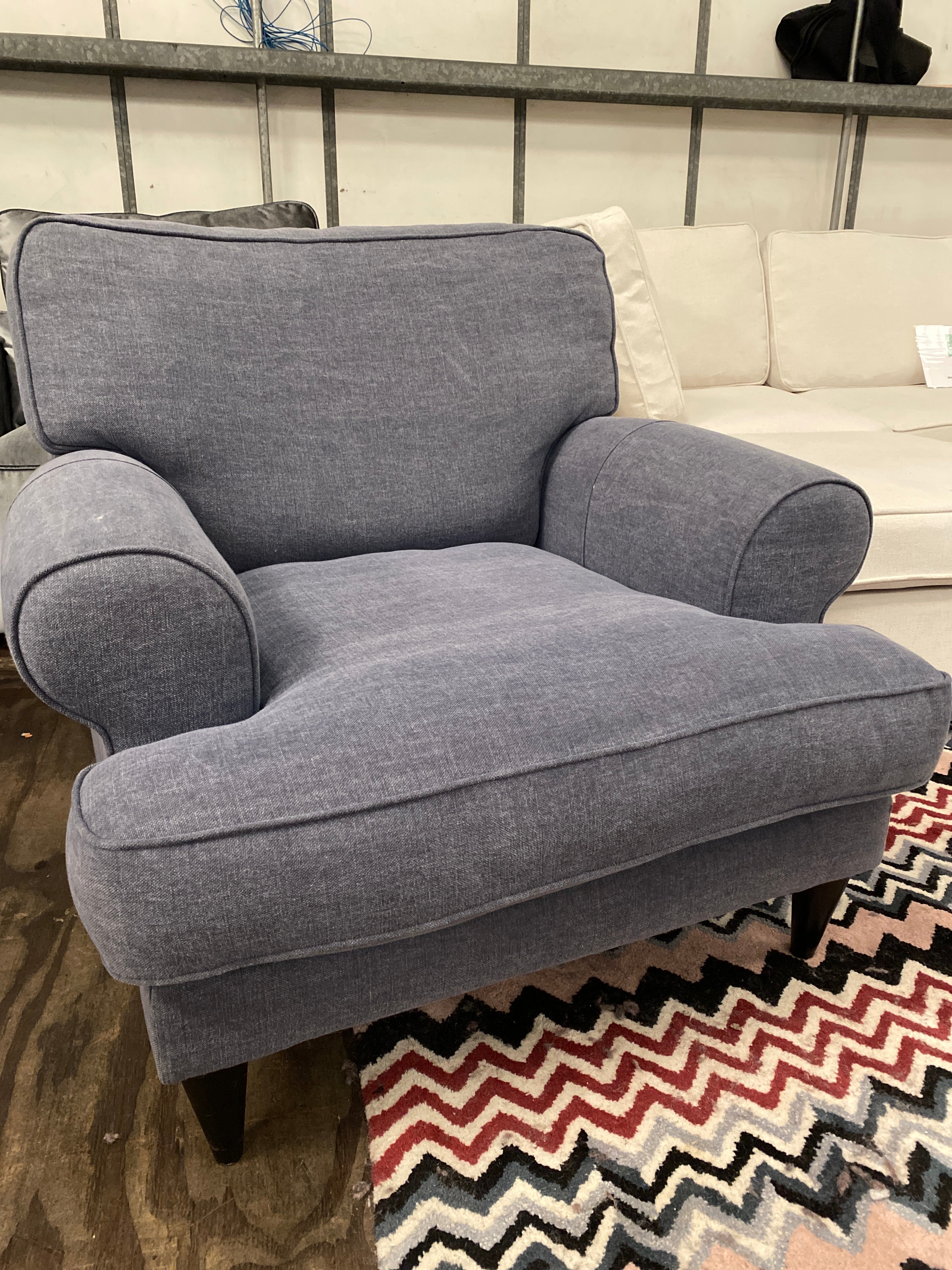 Blue Fabric Armchair