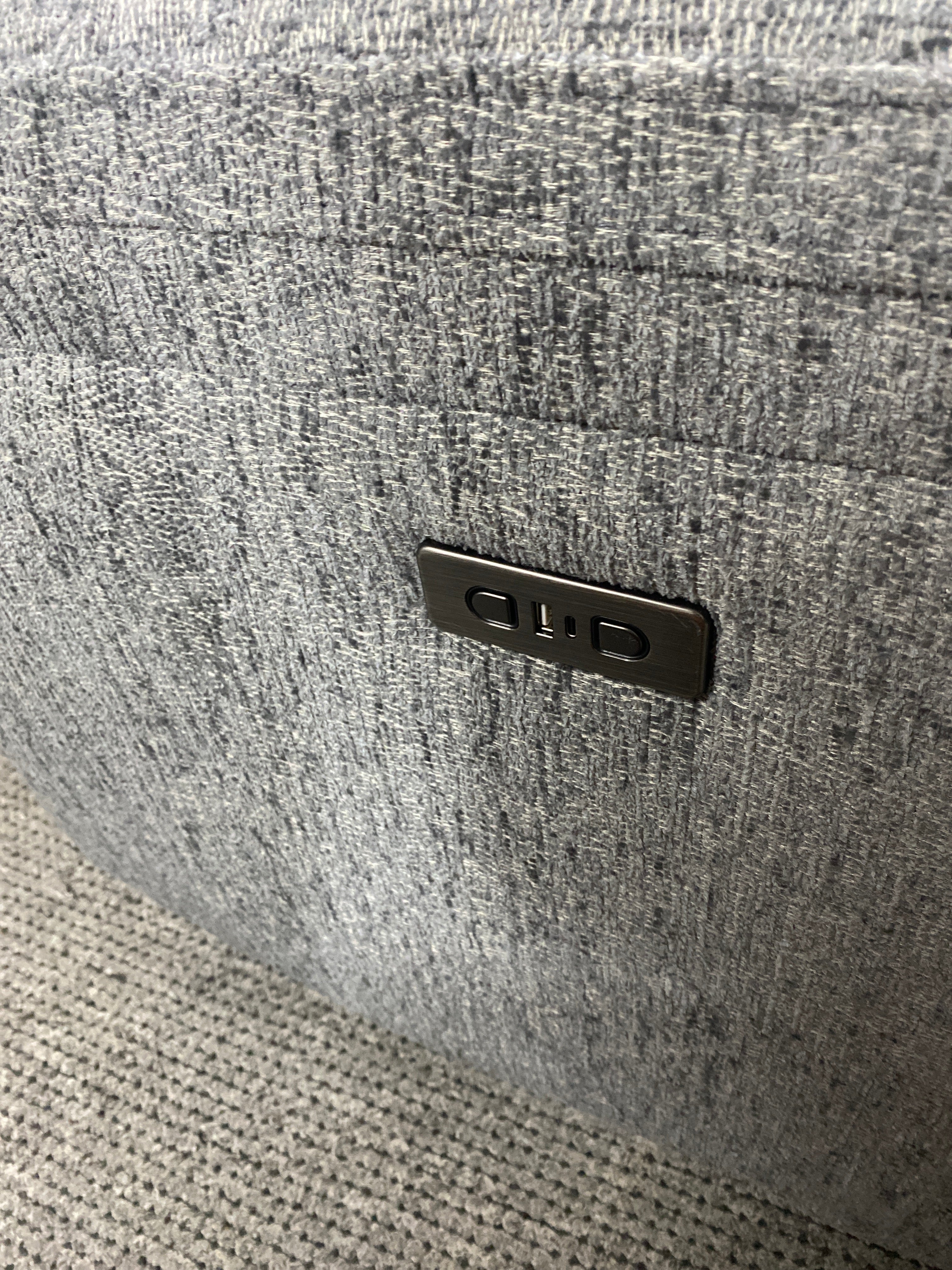 3+1+1 Grey Fabric - Electric Recliner Sofa Set