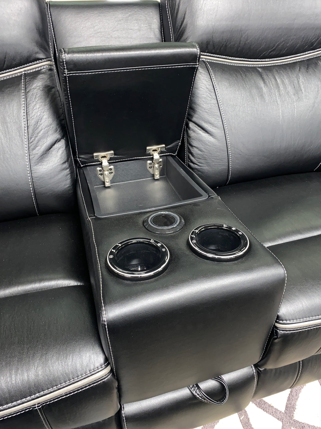 3+2 Black Leather - Electric Recliner Sofa Set - With Music Speakers + LED Lights etc.