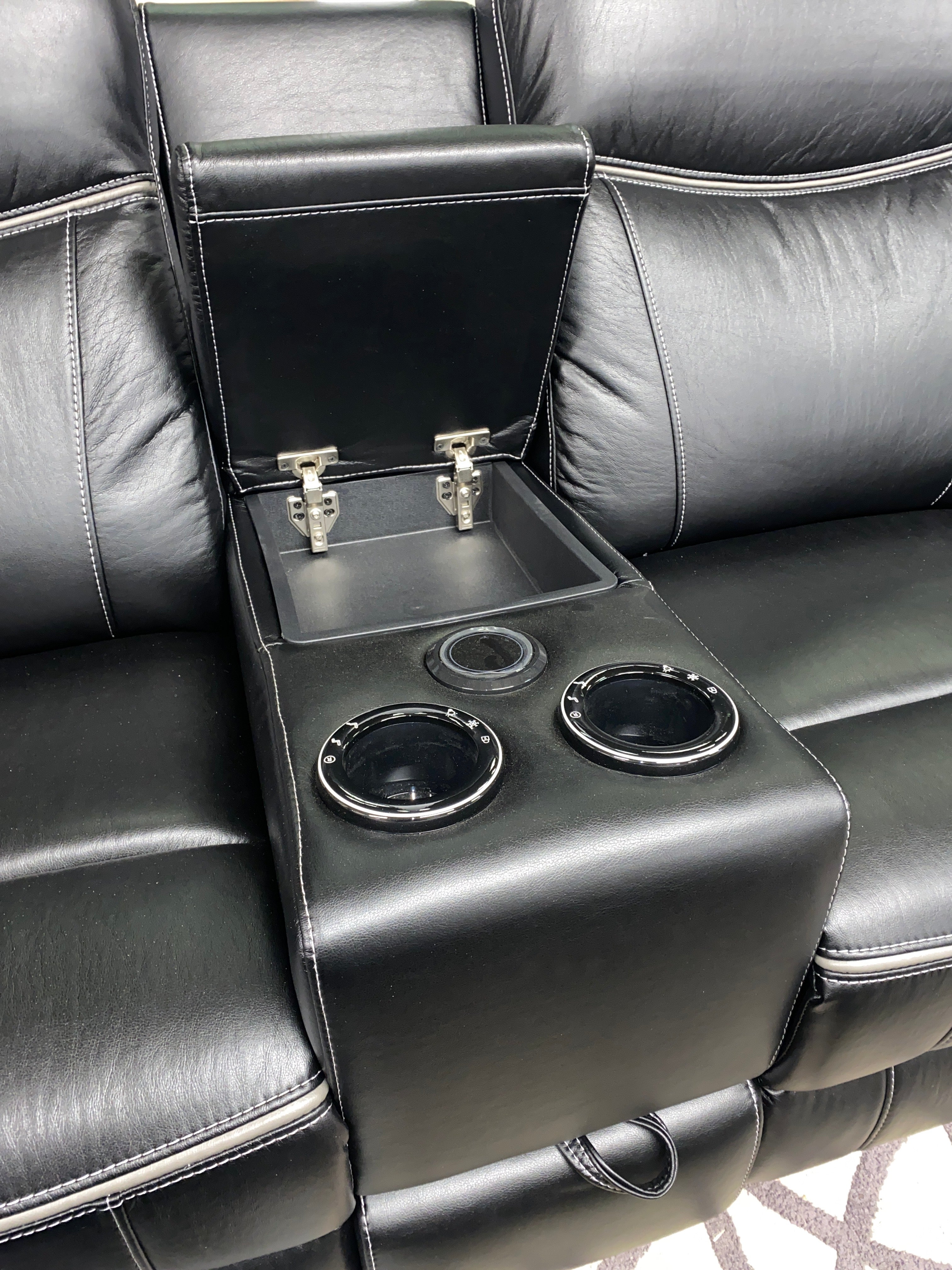 3+2 Black Leather - Electric Recliner Sofa Set - With Music Speakers + LED Lights etc.