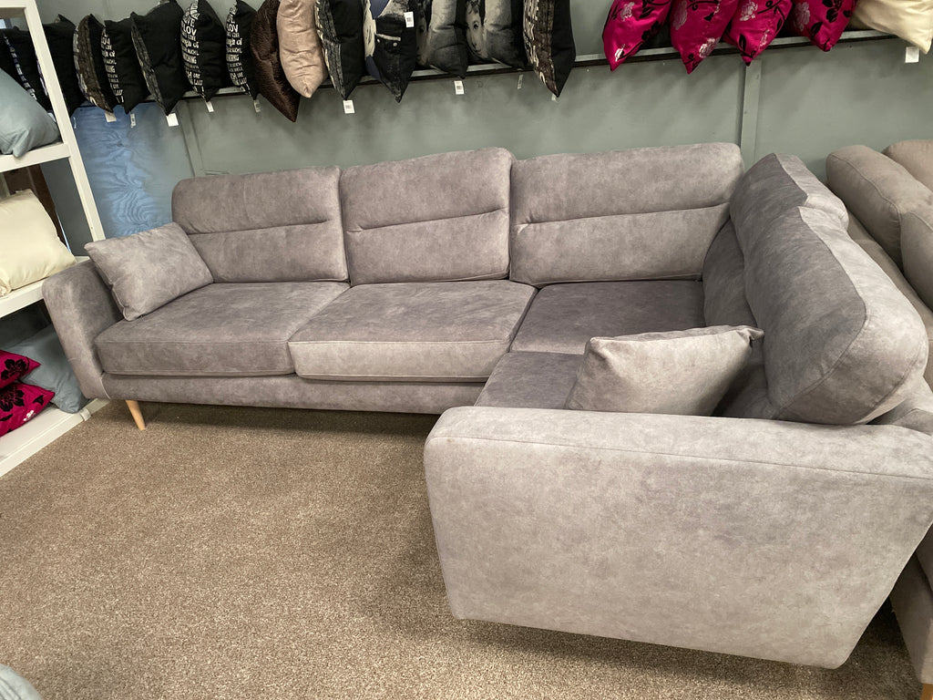Grey Fabric Corner Sofa